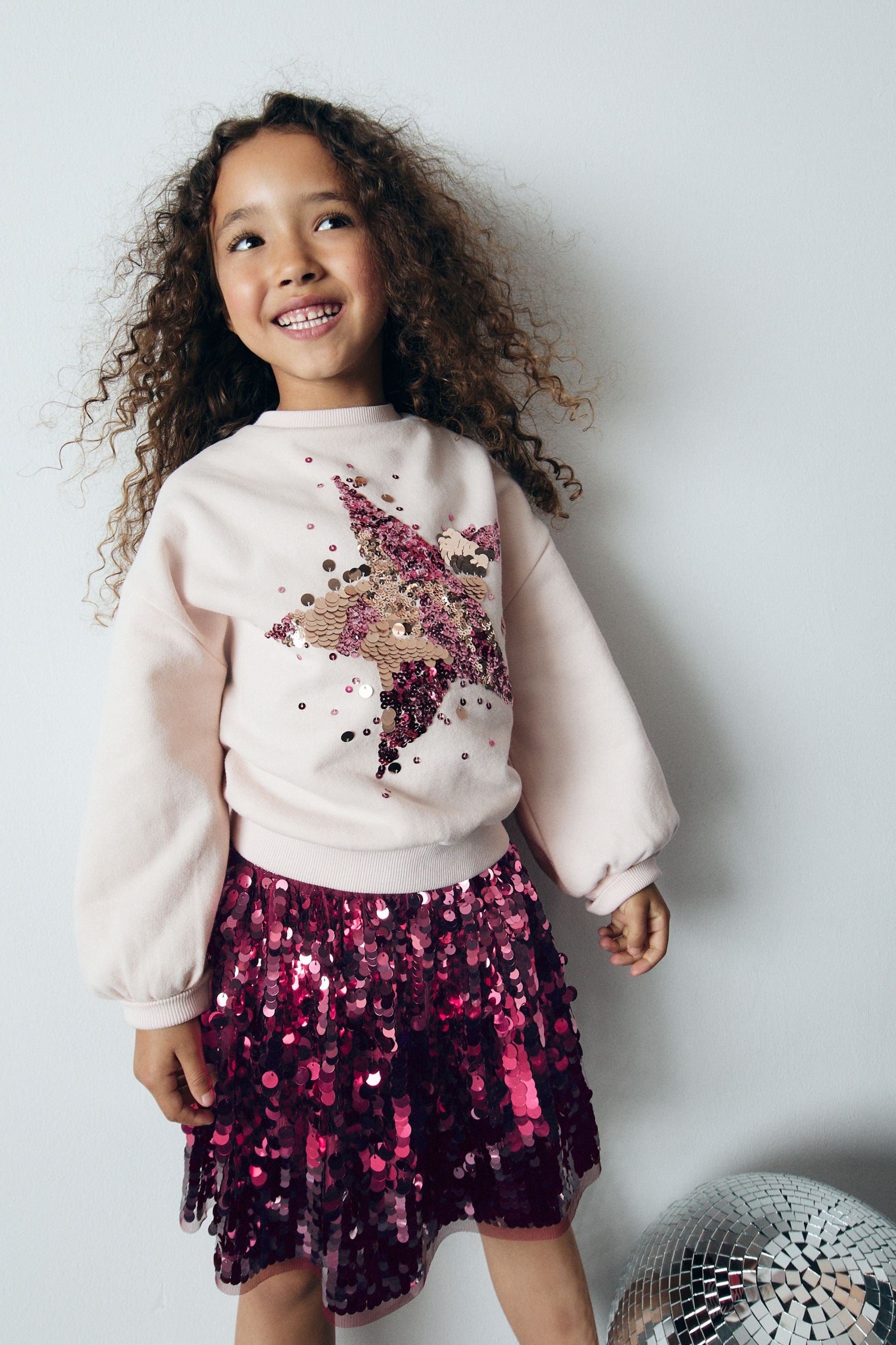 Pretty Pink Sequin Star Sweatshirt (3-16yrs)