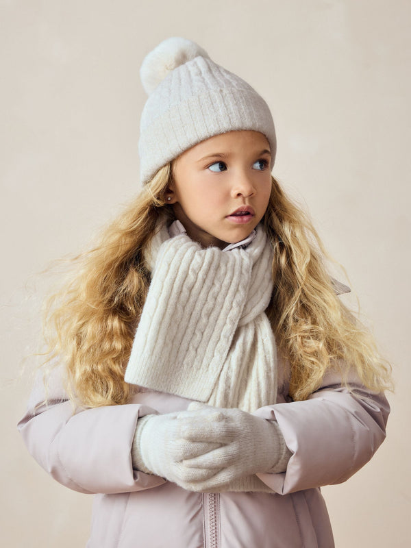 Cream Cable Cable Hat, Gloves and Scarf Set (3-16yrs)