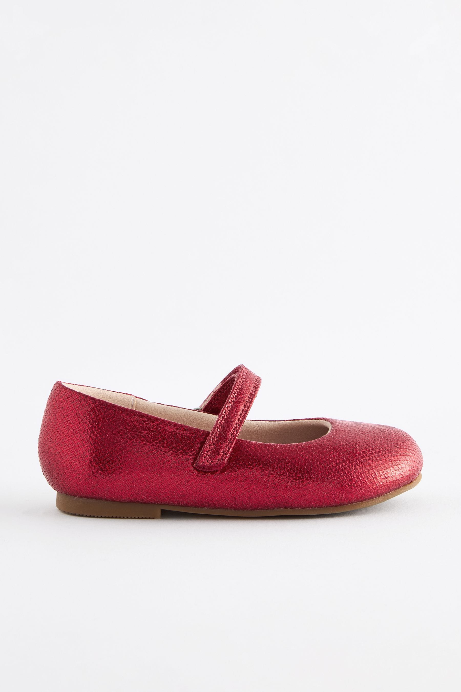 Red Wide Fit (G) Mary Jane Touch Fastening Occasion Shoes