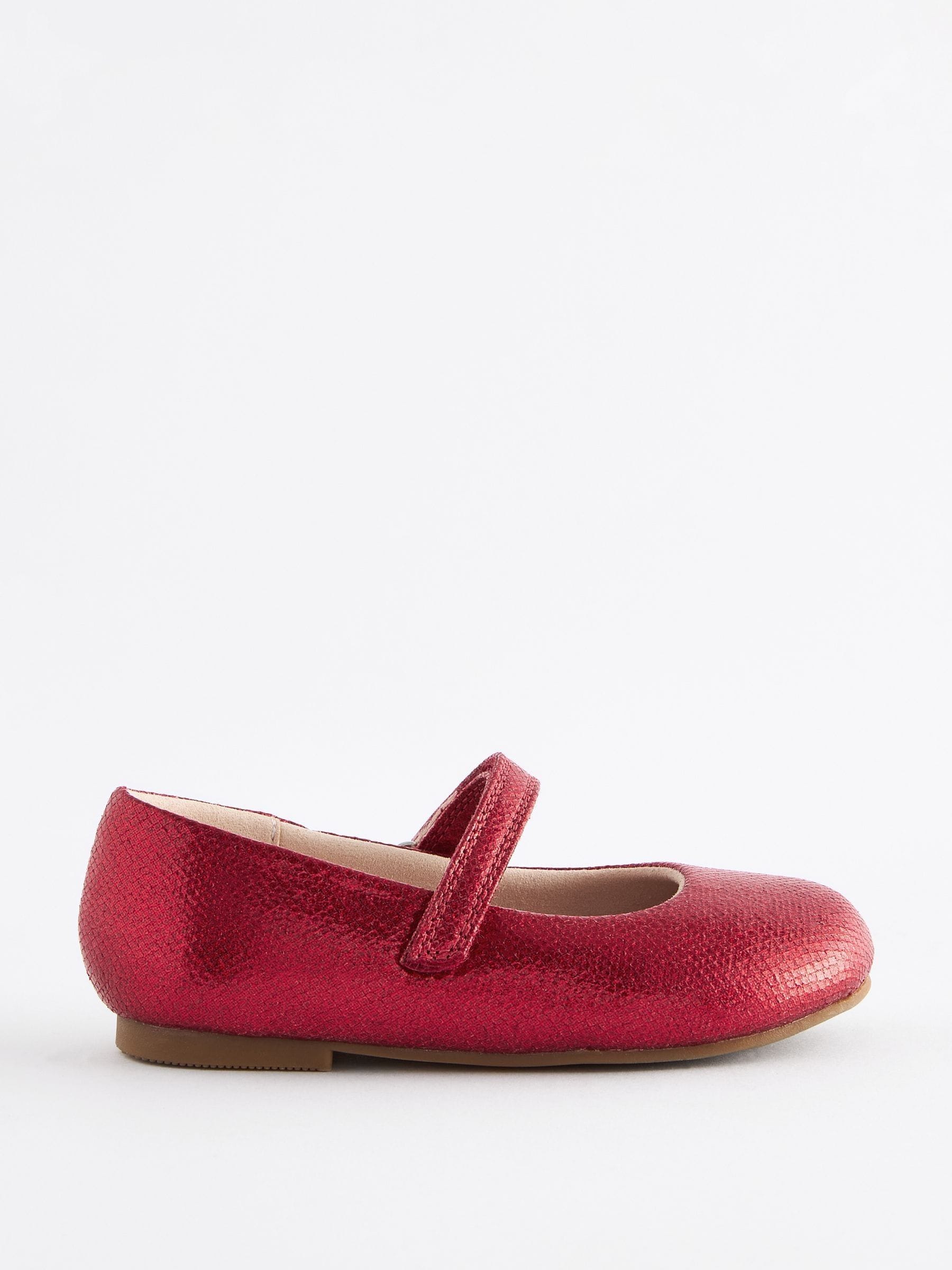 Red Wide Fit (G) Mary Jane Touch Fastening Occasion Shoes