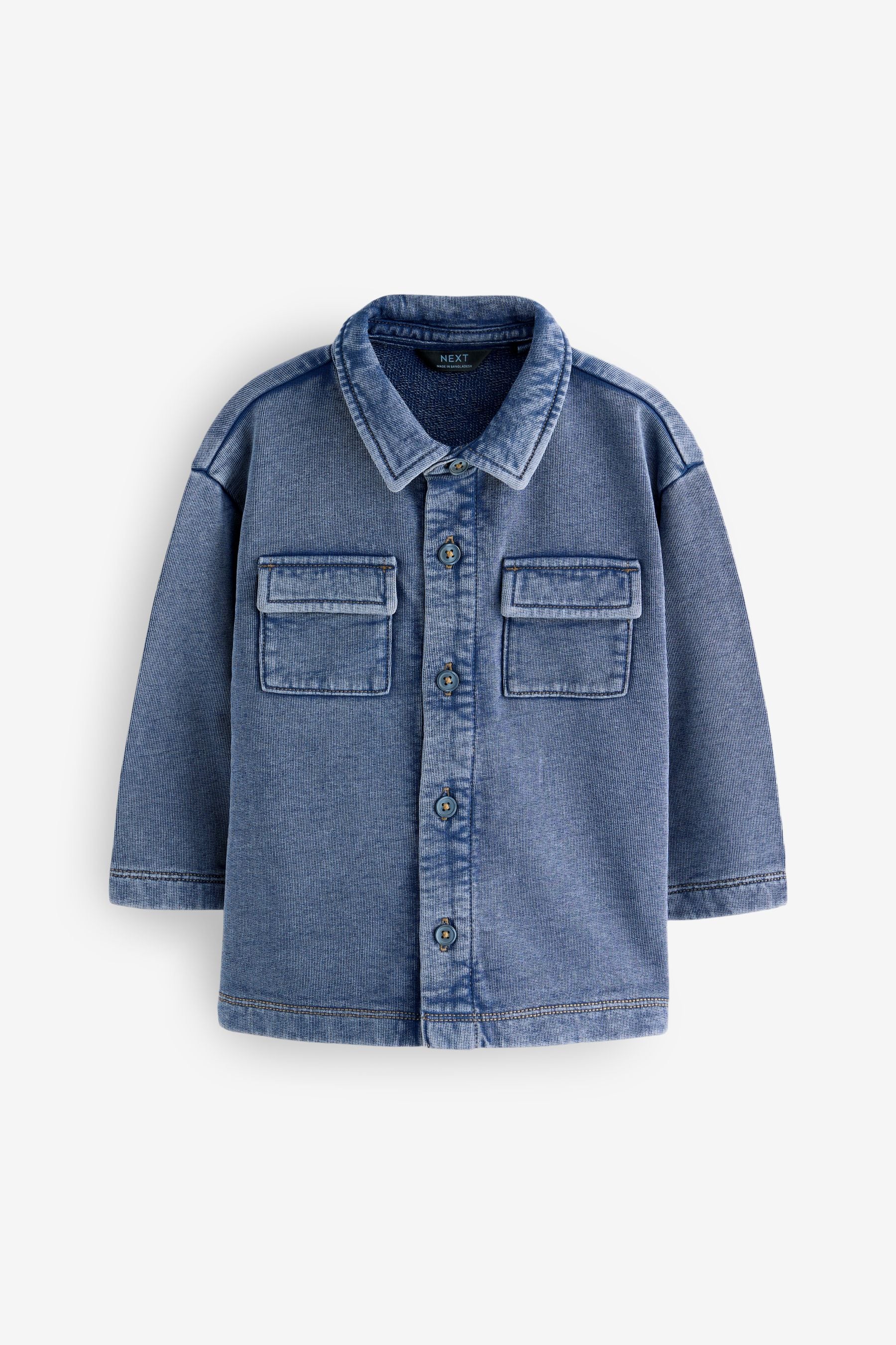 Blue 100% Cotton Washed Jersey Shirt (3mths-7yrs)