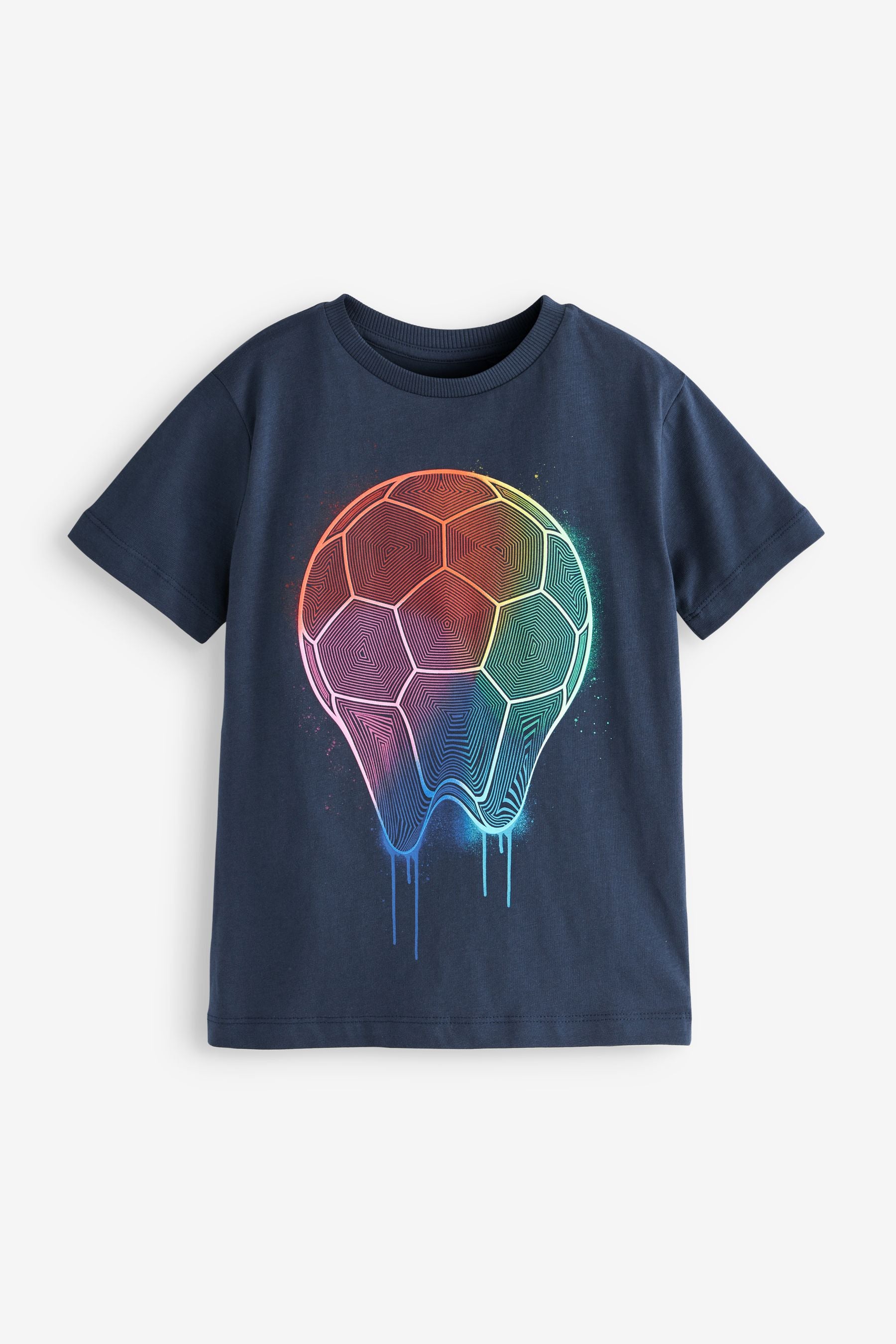 Navy Blue Rainbow Short Sleeve T-Shirt (8-8yrs)