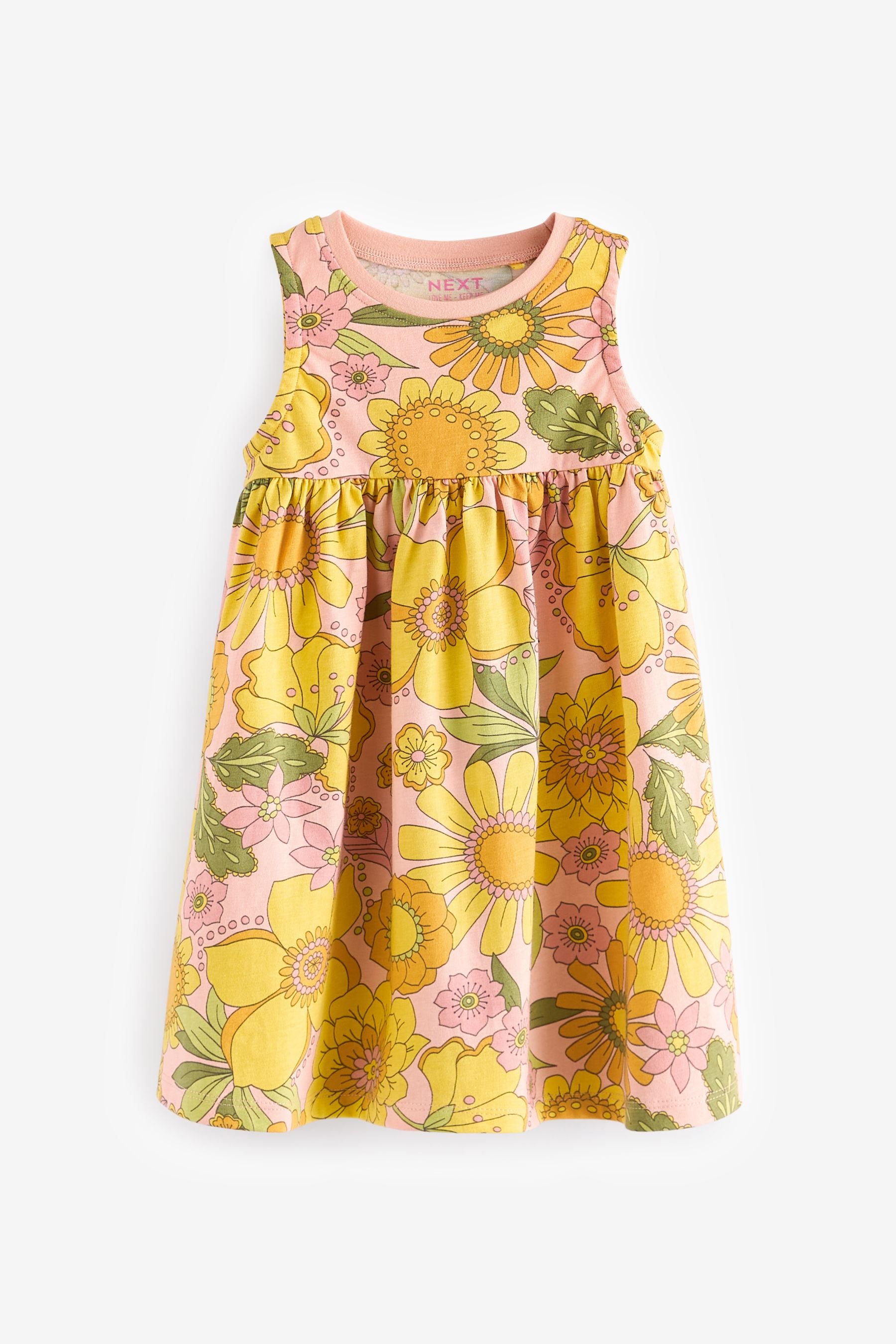 Yellow Sleeveless Jersey Dress (3mths-7yrs)