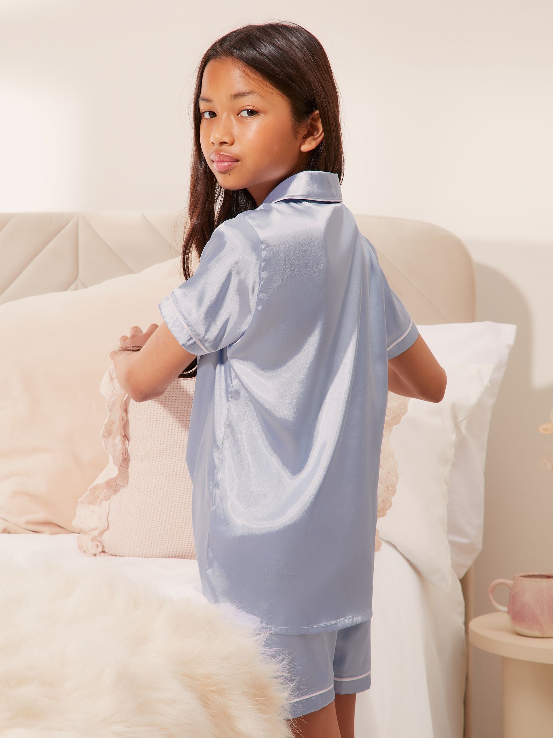 Blue Satin Pyjamas