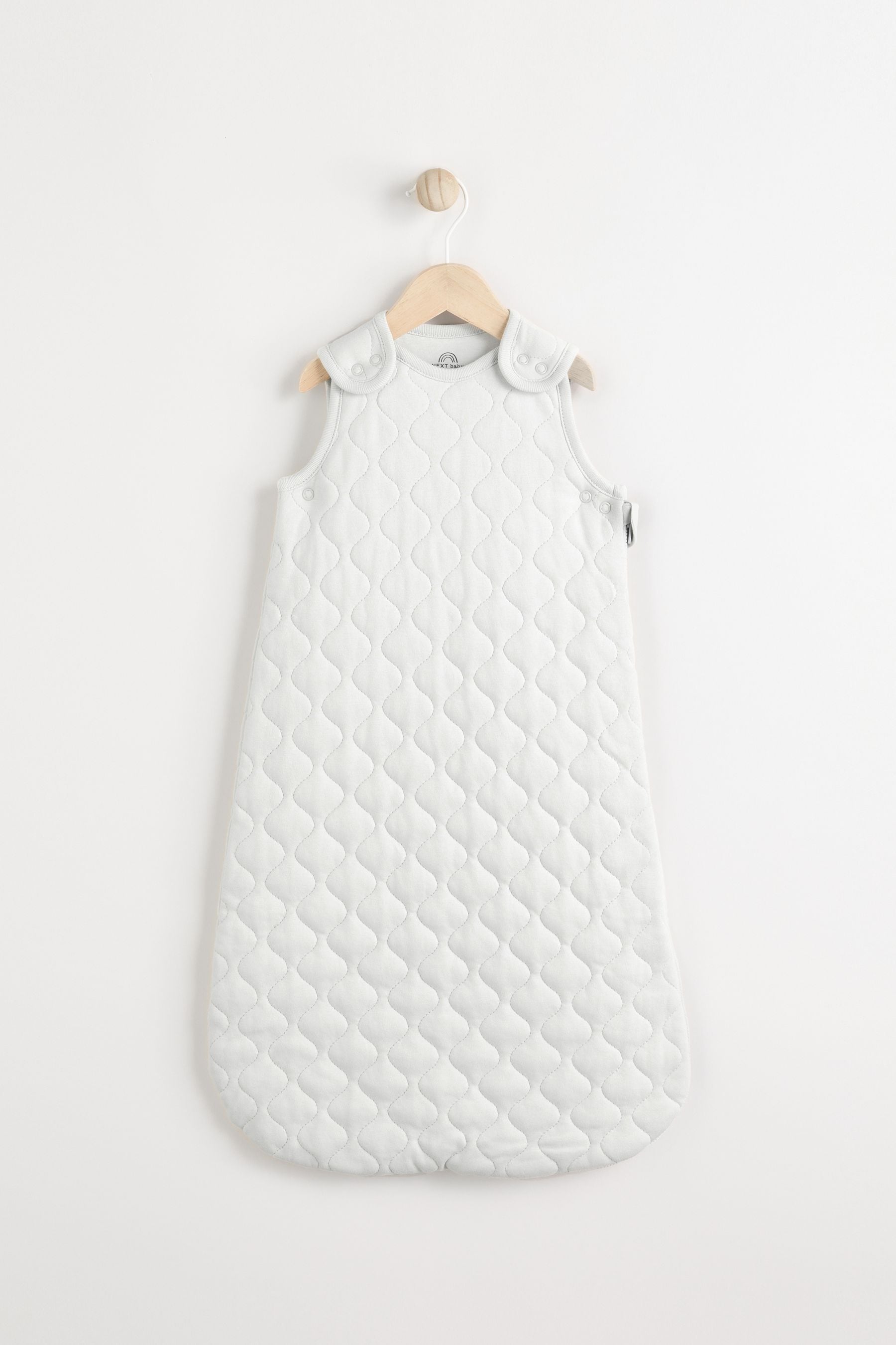 Grey Quilted 2.5 Tog Baby 100% Cotton Sleep Bag