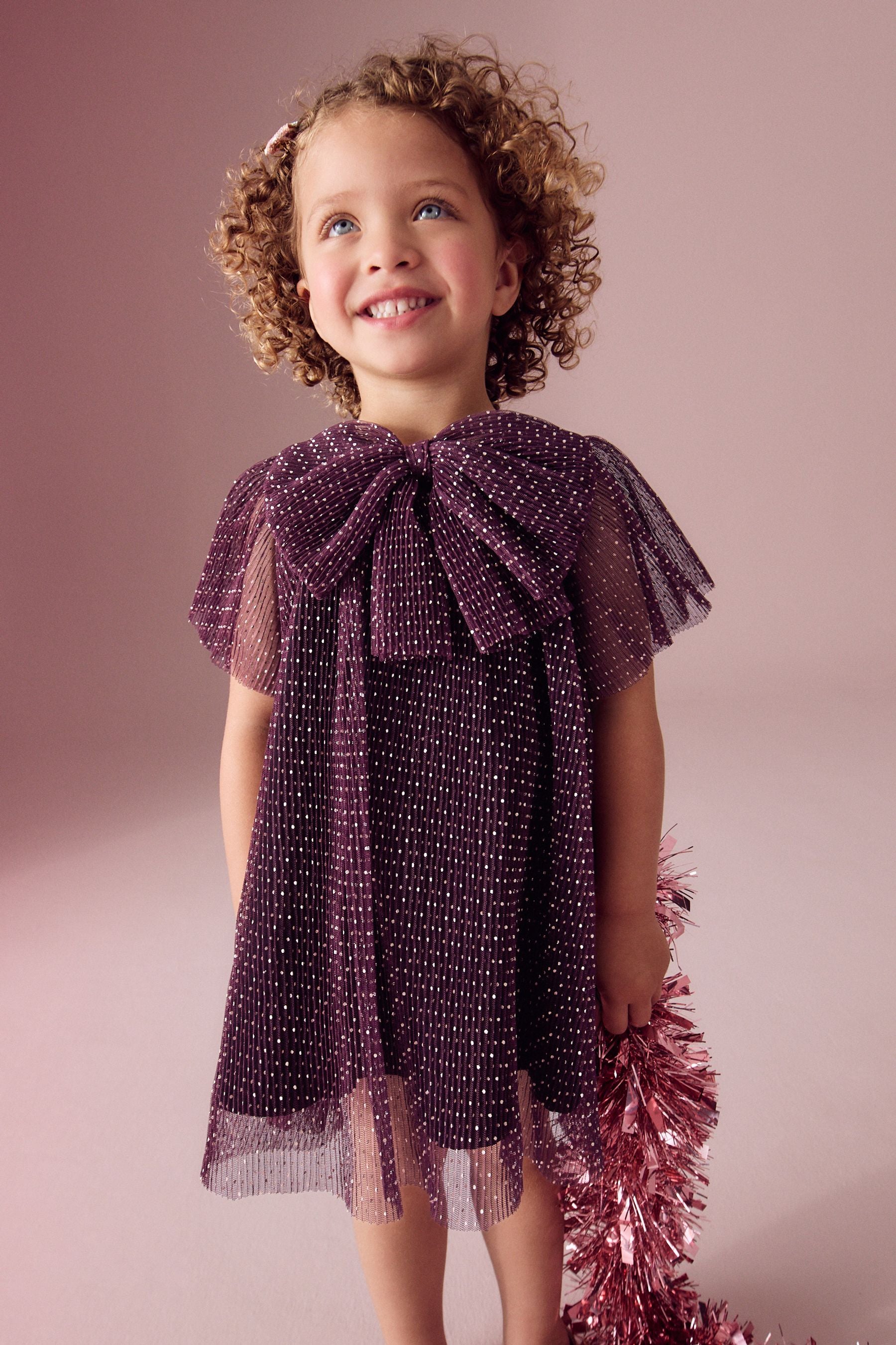 Plum Purple Sparkle Mesh Dress 3mths 7yrs HappyBaby.eg