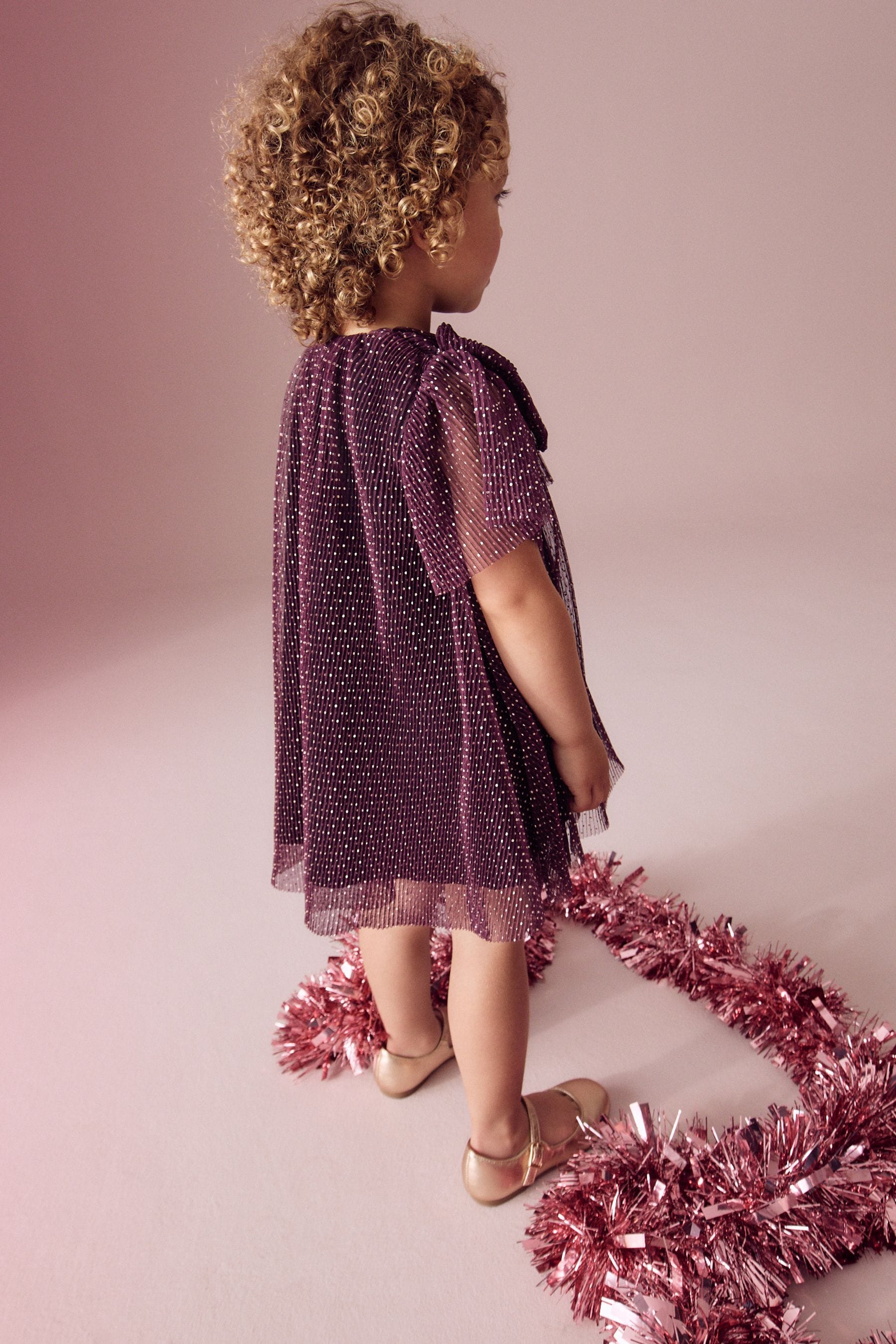 Plum Purple Sparkle Mesh Dress (3mths-7yrs)