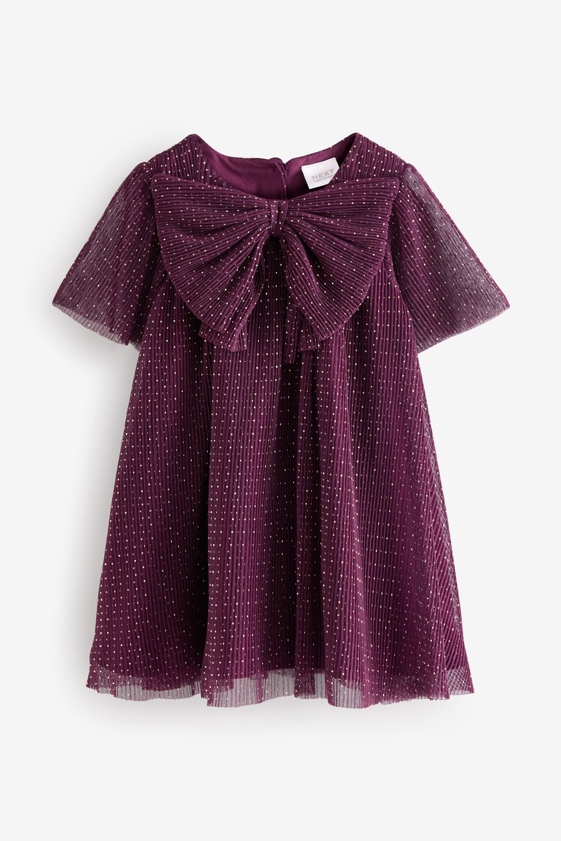 Plum Purple Sparkle Mesh Dress (3mths-7yrs)