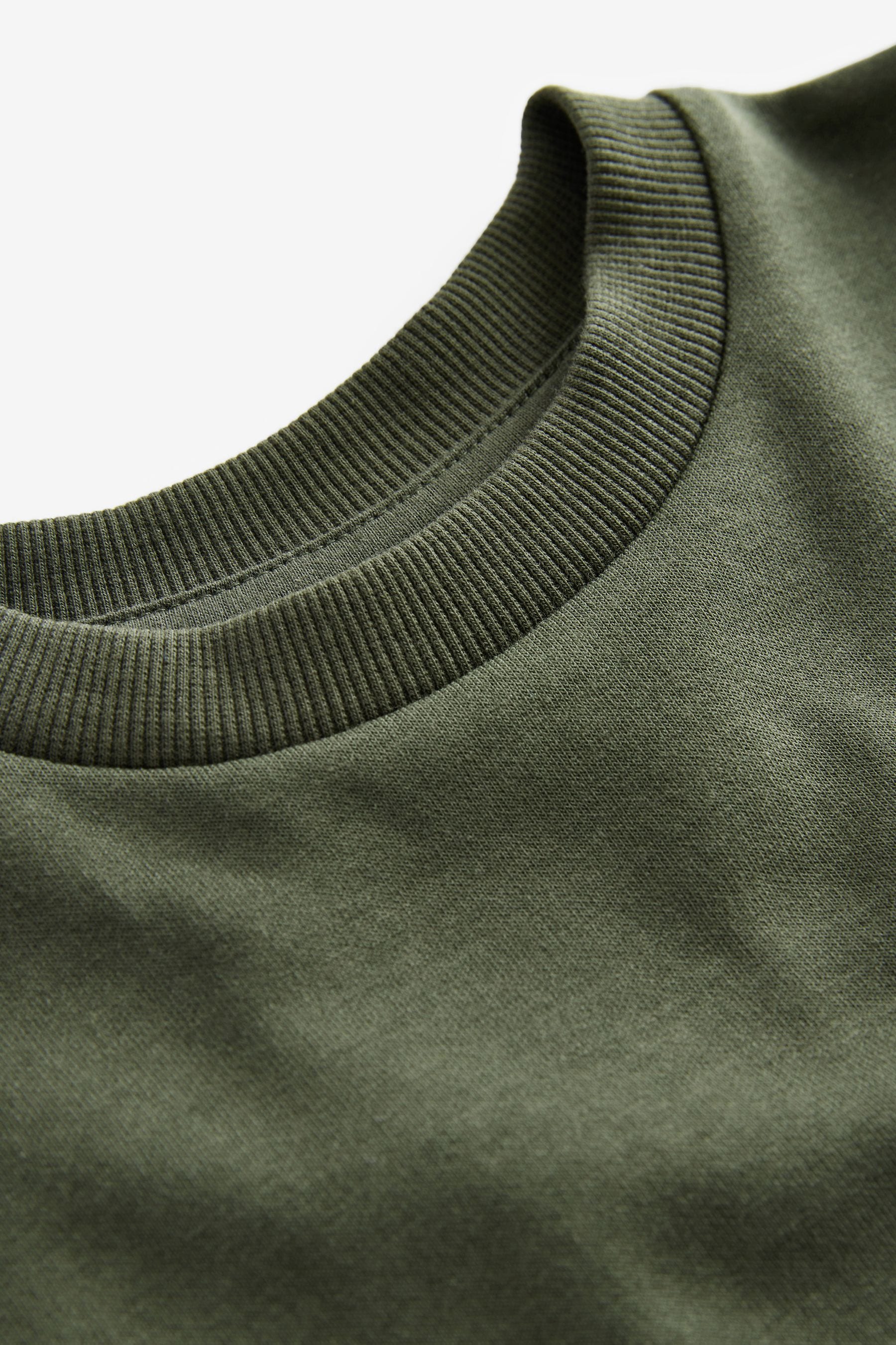 Khaki Green Relaxed Fit Heavyweight T-Shirt (3-16yrs)