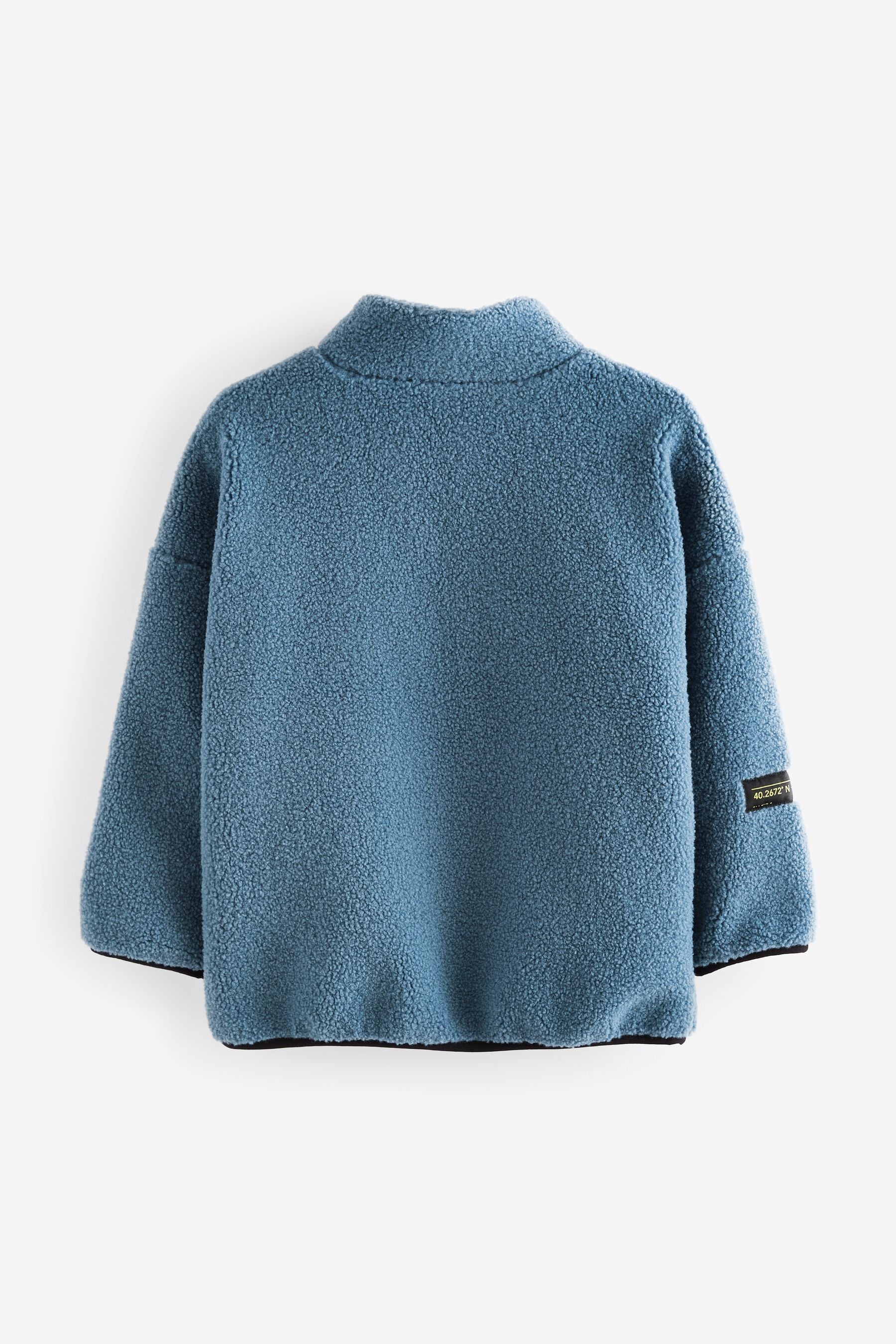 Mid Blue Zip Through Borg Fleece (3-16yrs)