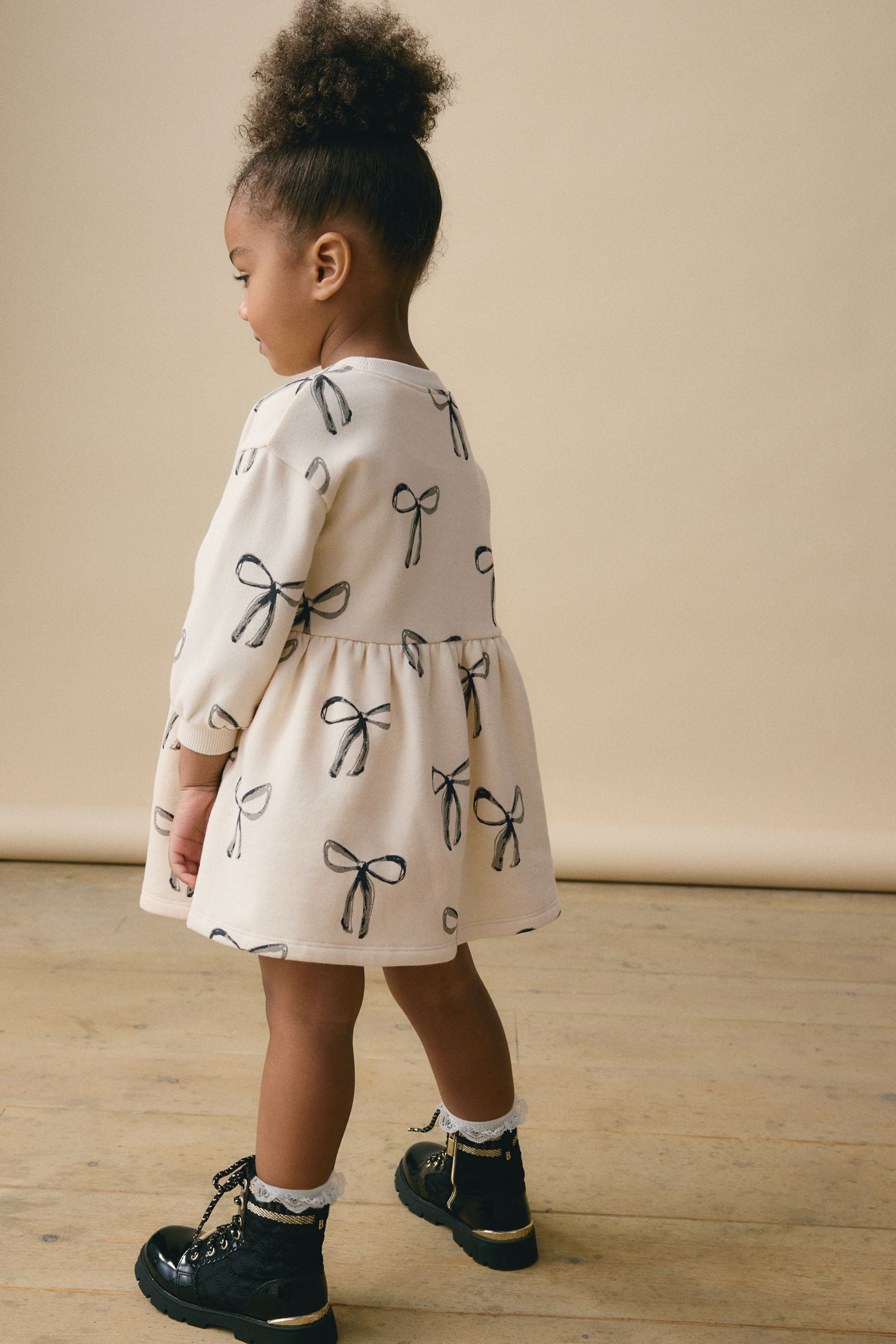 Monochrome Long Sleeve Jumper Dress (3mths-7yrs)