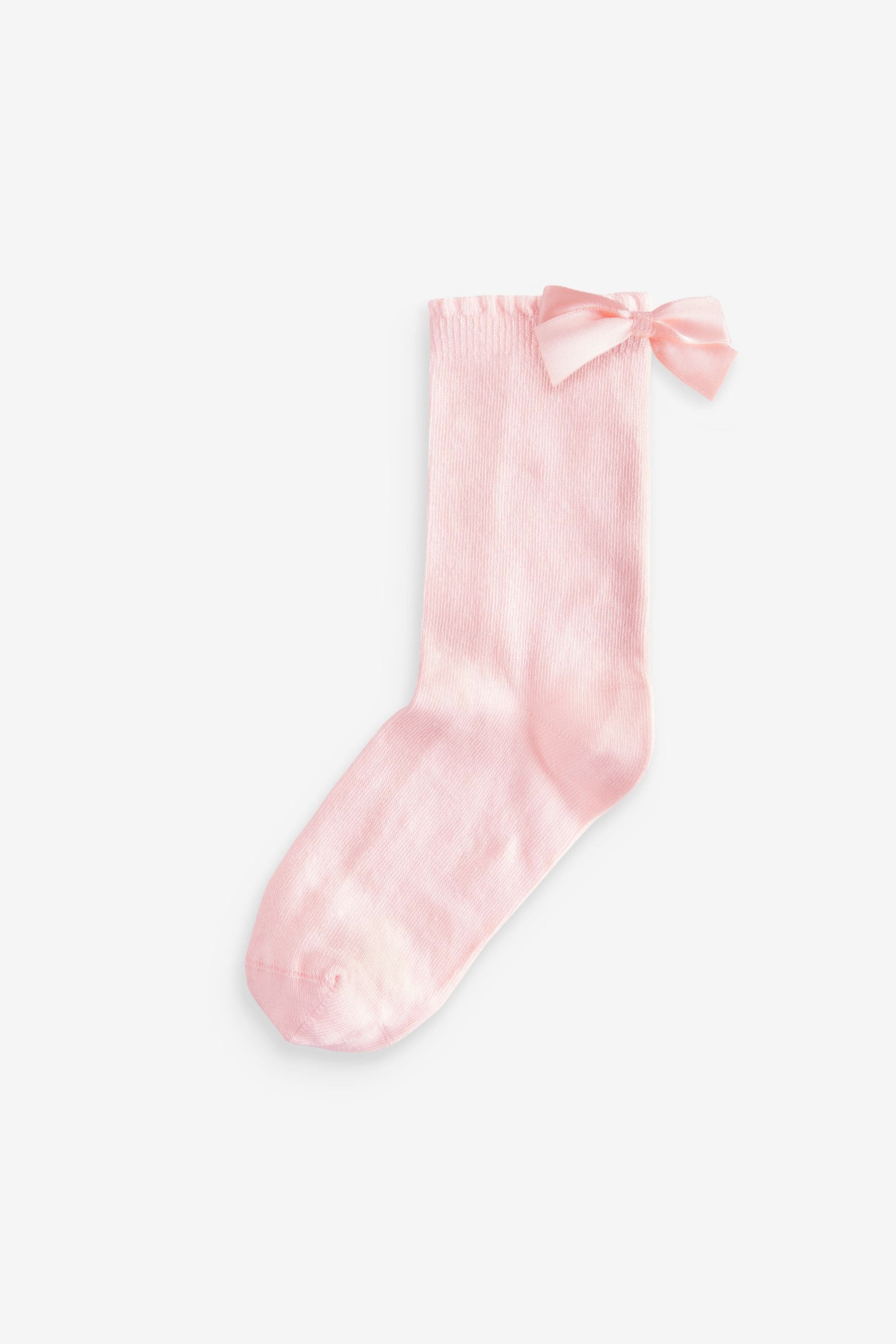 Pink Cotton Rich Bow Ankle School Socks 2 Pack