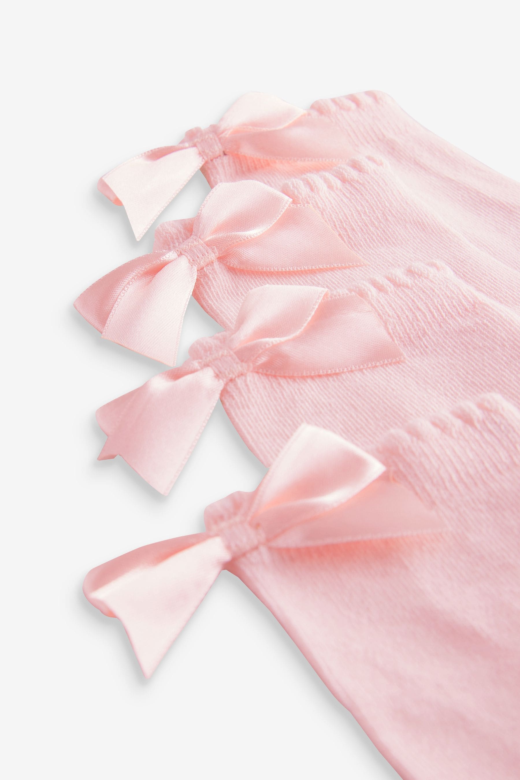 Pink Cotton Rich Bow Ankle School Socks 2 Pack