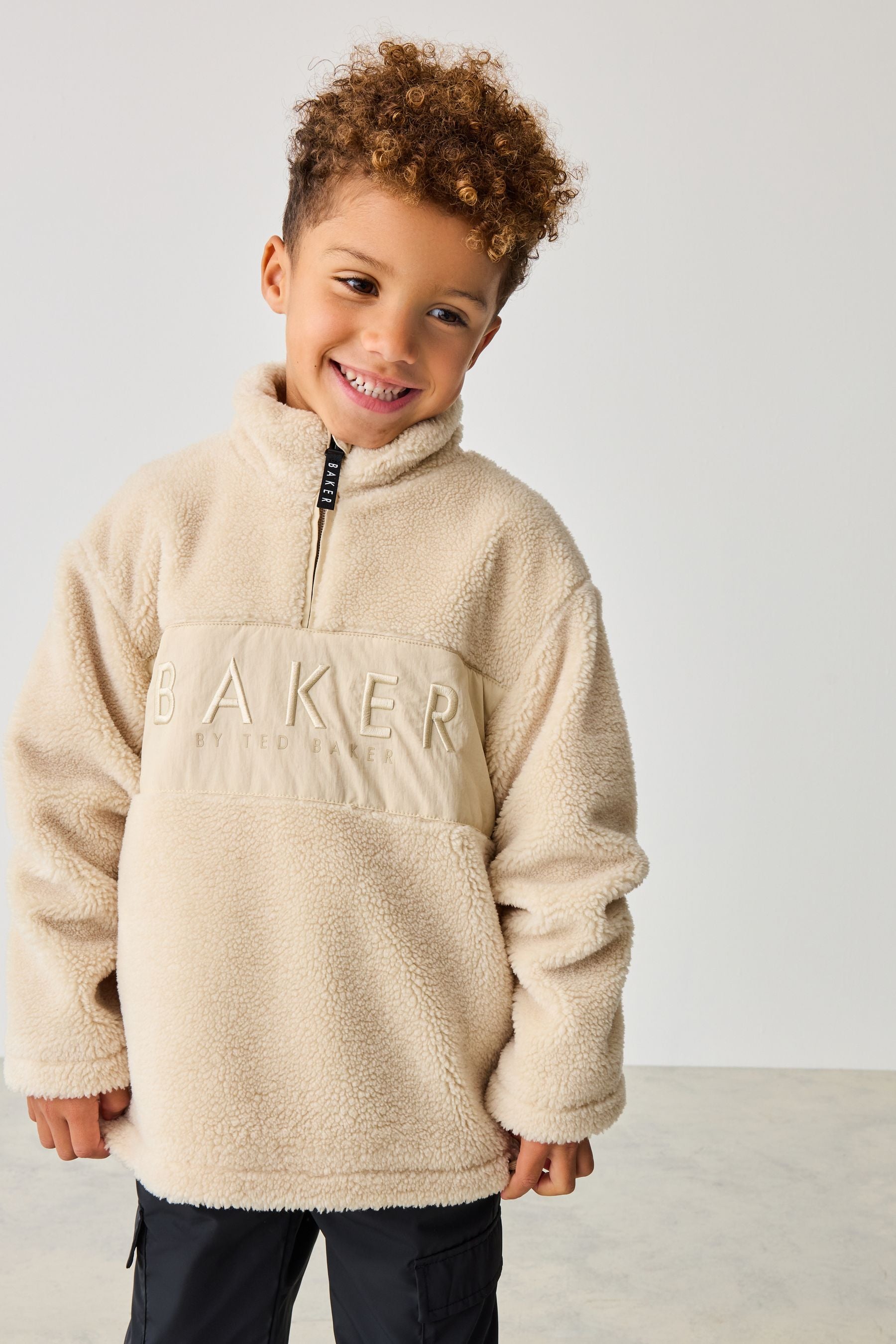 Baker by Ted Baker Cream Funnel Neck Fleece