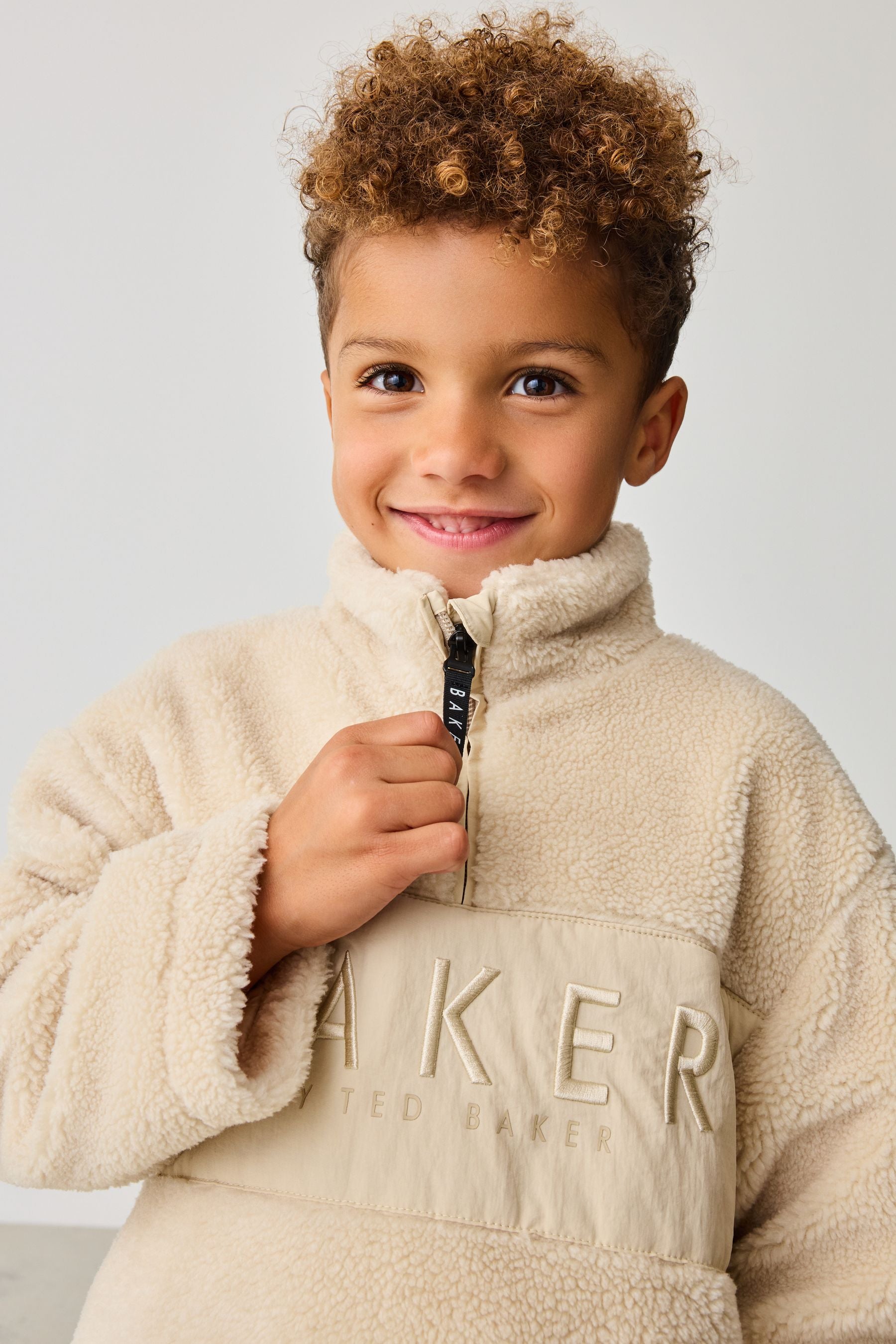 Baker by Ted Baker Cream Funnel Neck Fleece