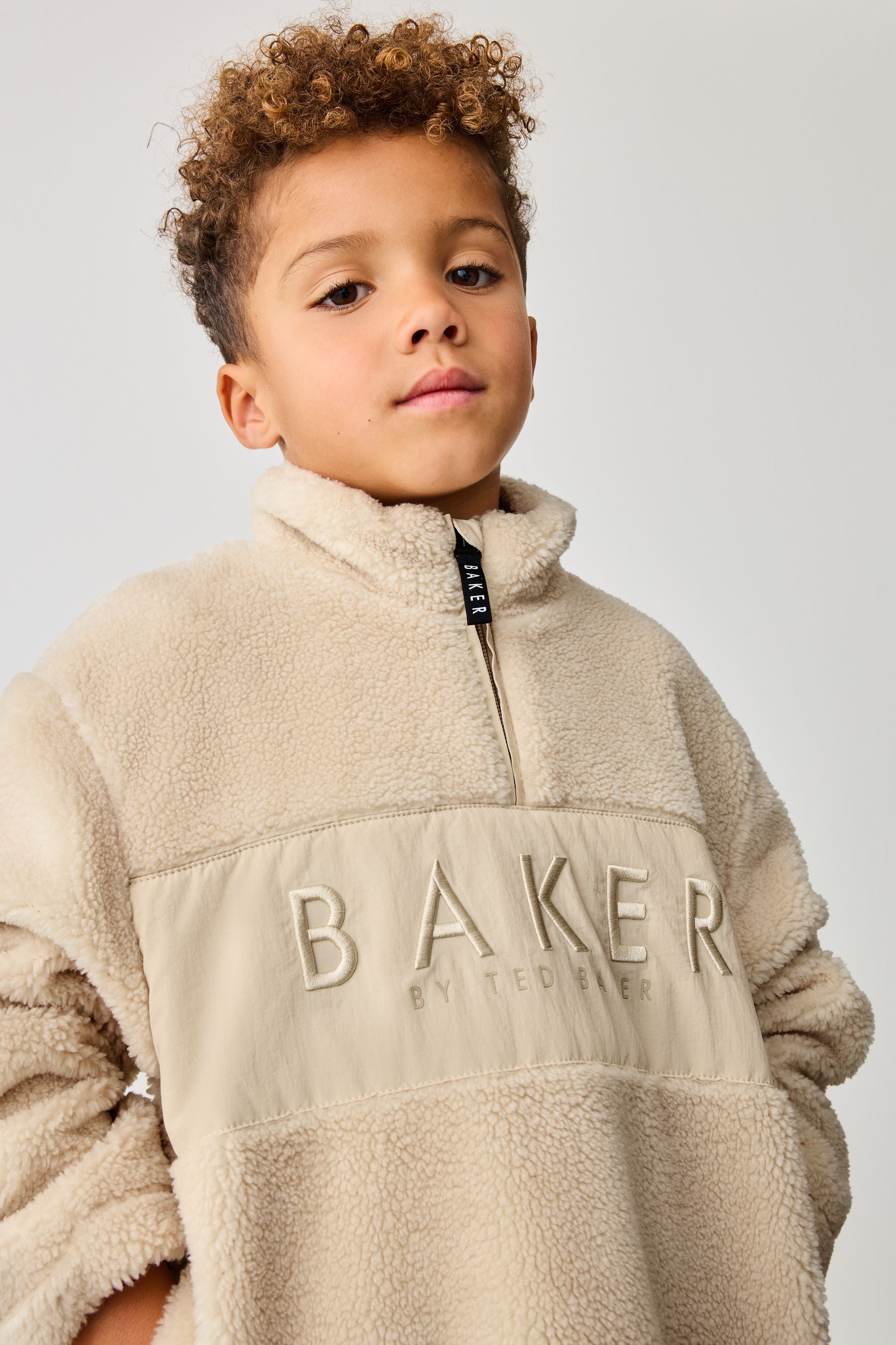 Baker by Ted Baker Cream Funnel Neck Fleece