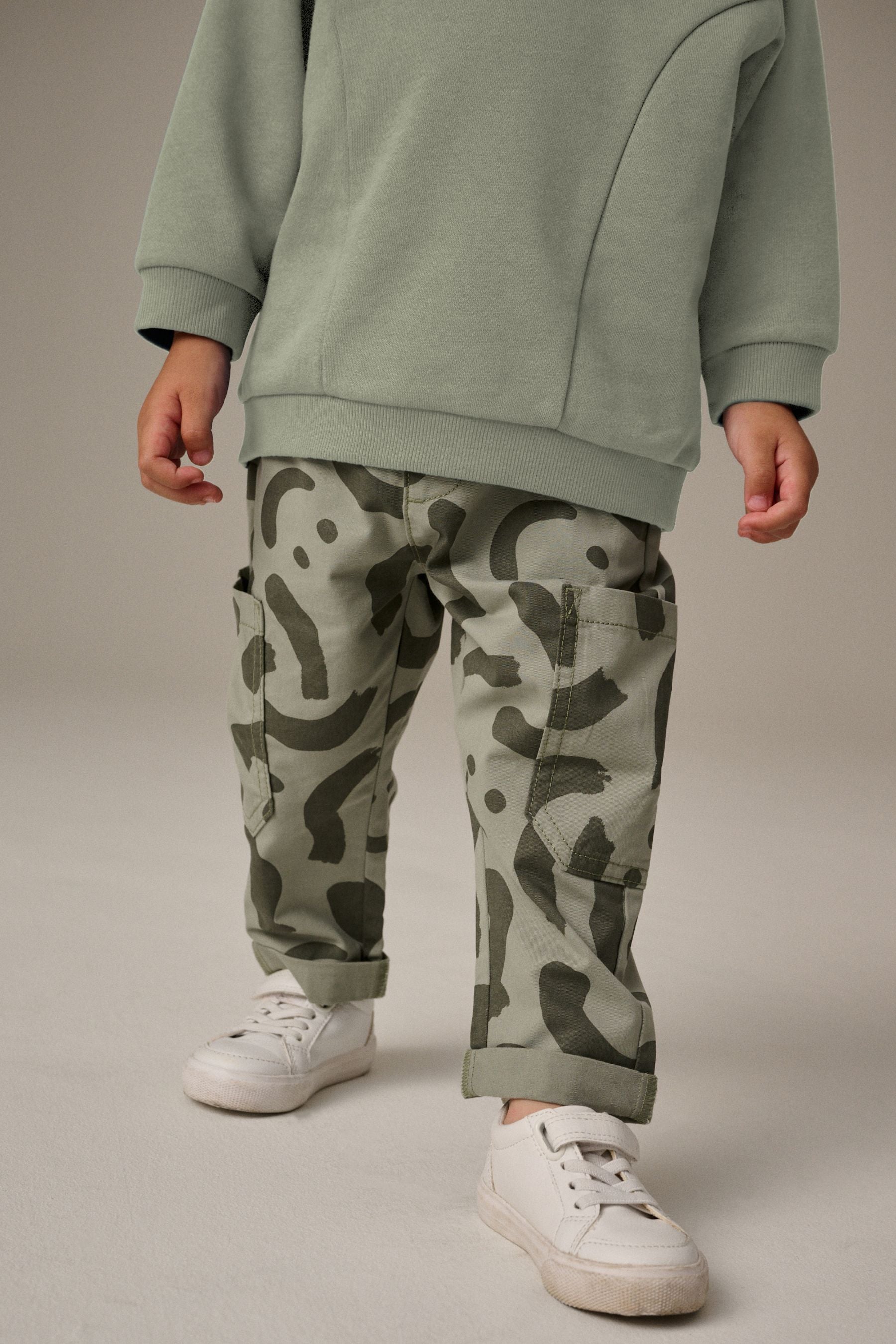 Green Print 100% Cotton Trousers and Sweatshirt Set (3mths-7yrs)