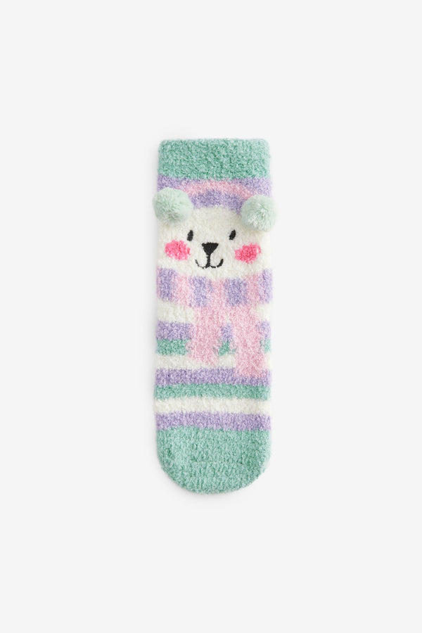 Blue/Cream Polar Bear Christmas Cosy Ankle Socks