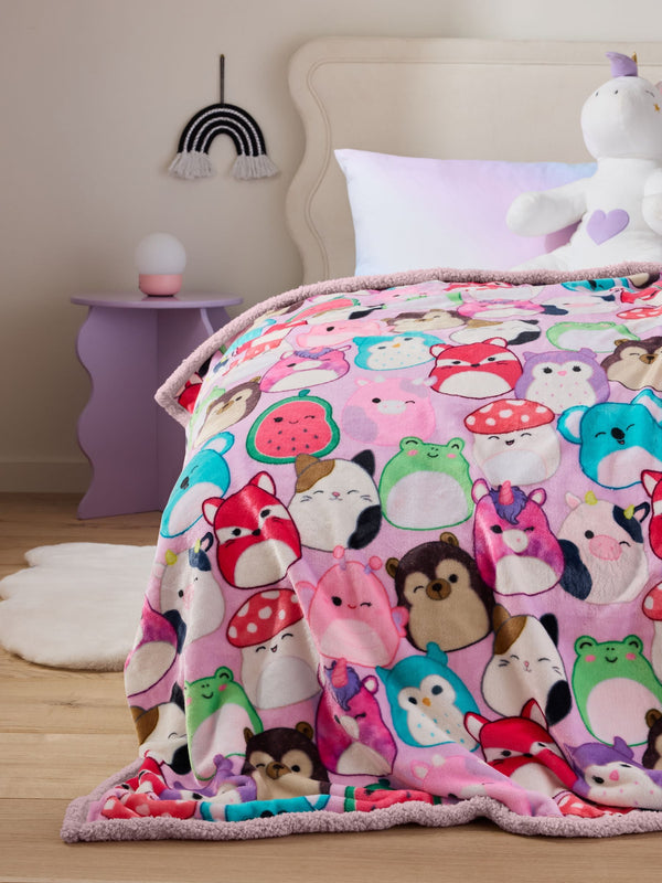 Purple Squishmallows Super Soft Fleece Throw Blanket