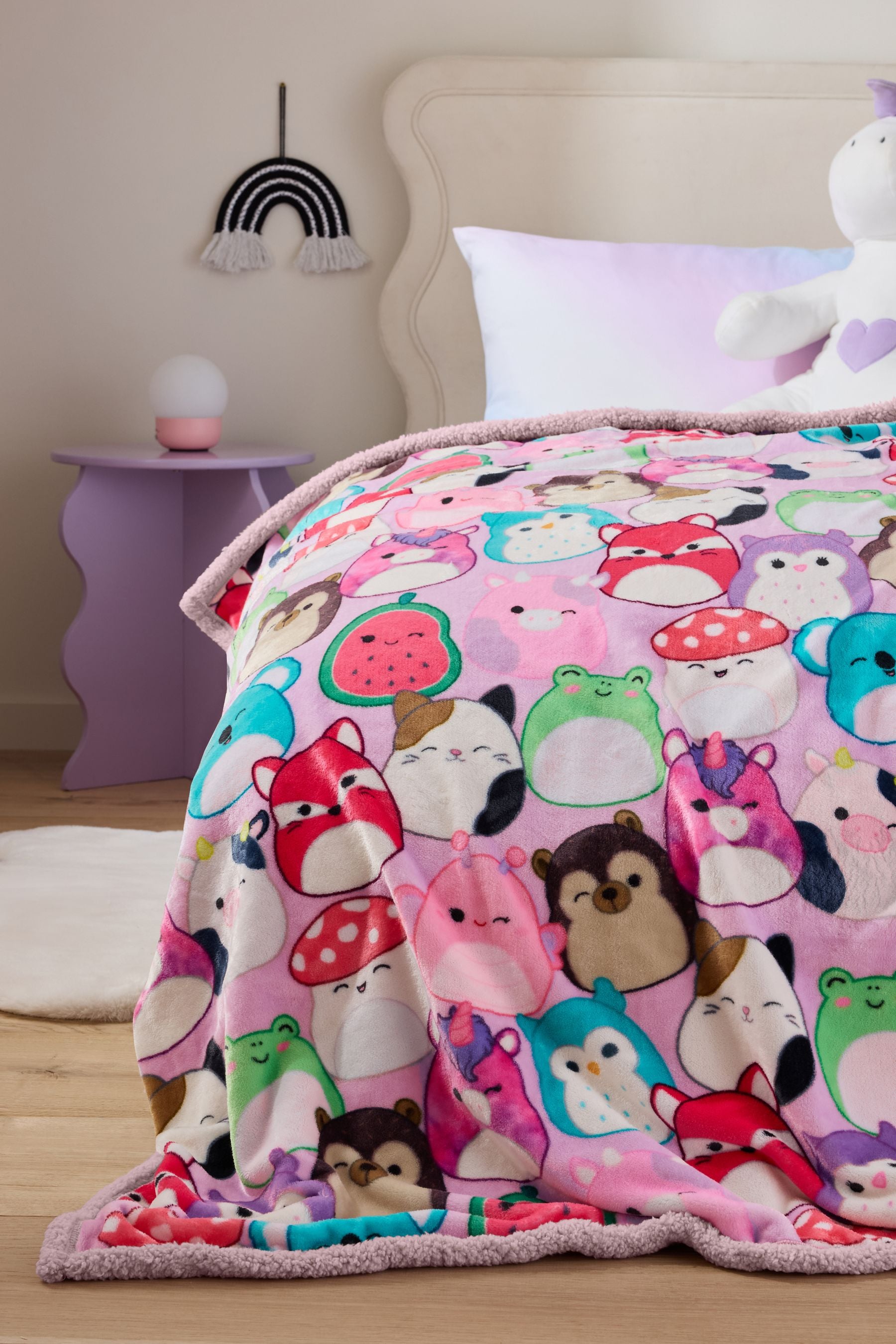 Purple Squishmallows Super Soft Fleece Throw Blanket