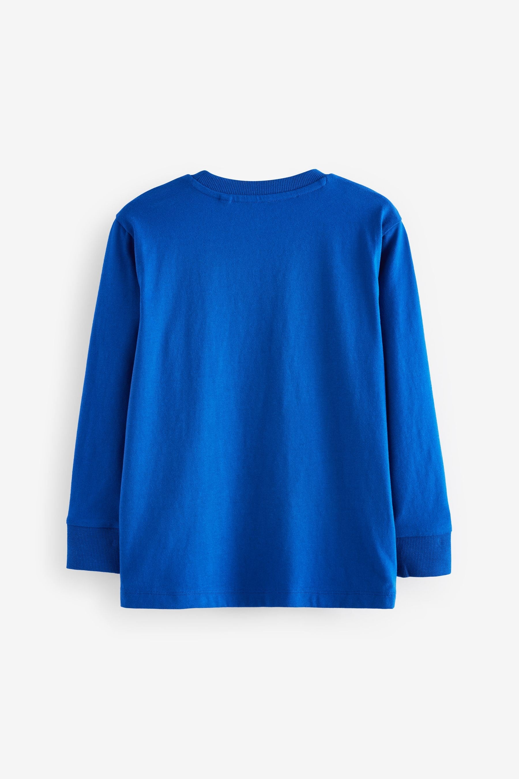 Cobalt Blue Long Sleeve Graphic 100% Cotton T-Shirt (3-16yrs)