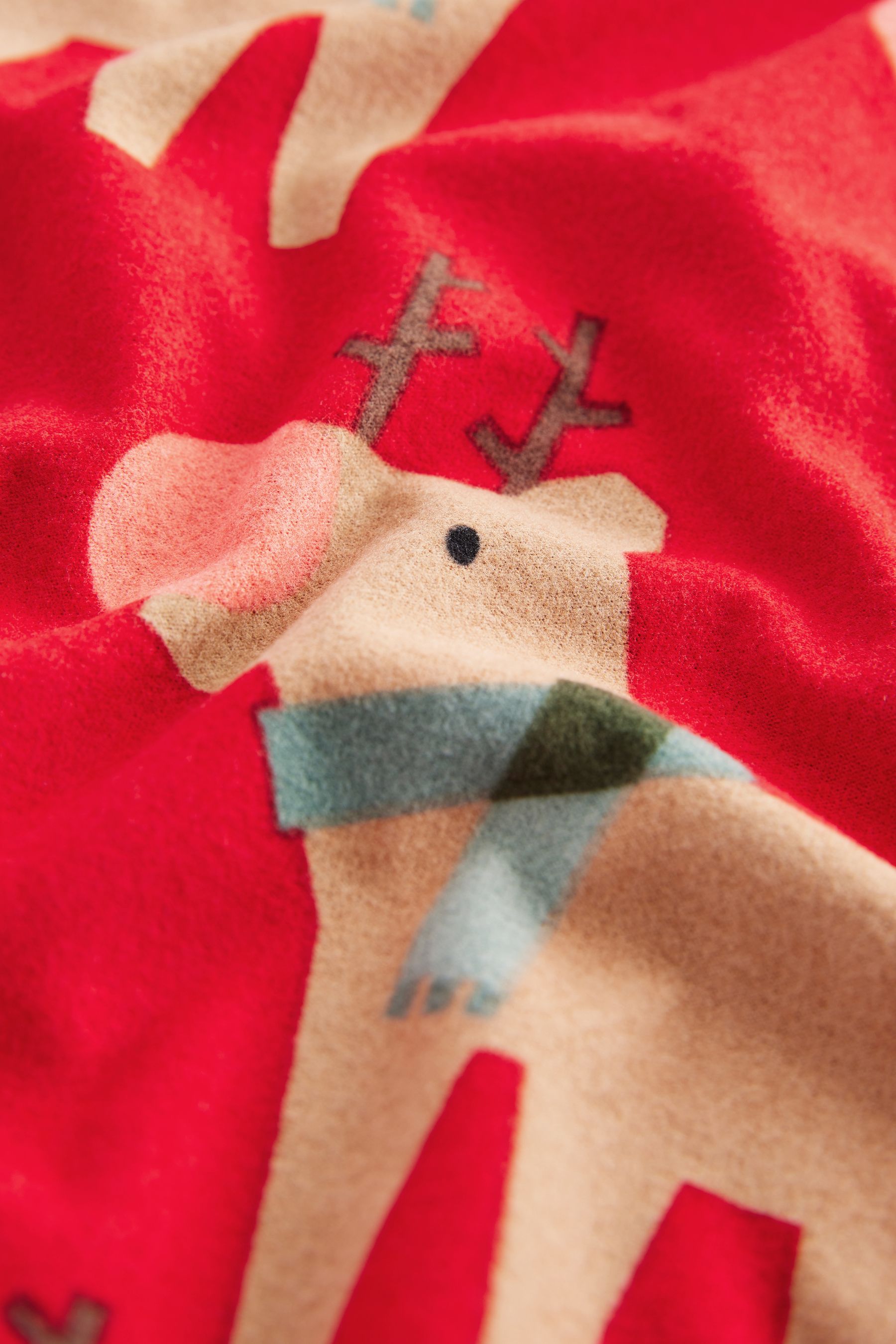 Red Matching Family Kids Christmas Reindeer Pyjamas (9mths-16yrs)