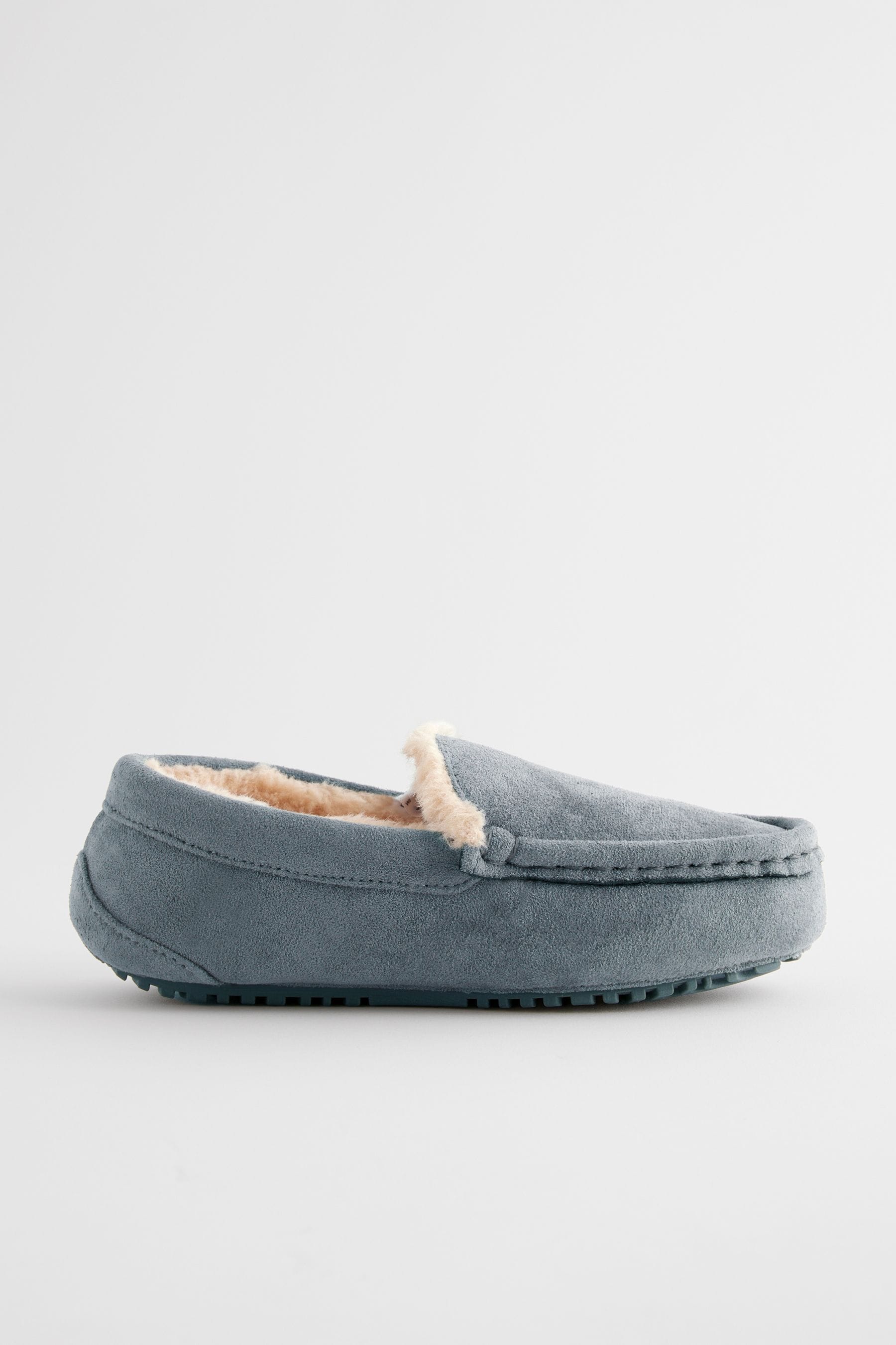 Grey Cosy Moccasin Slippers