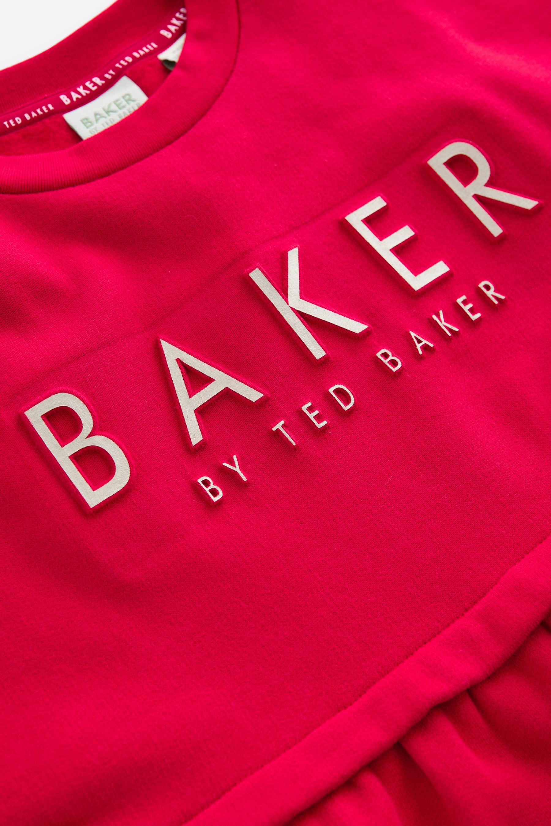 Baker by Ted Baker Red Embossed Branded Sweat Dress