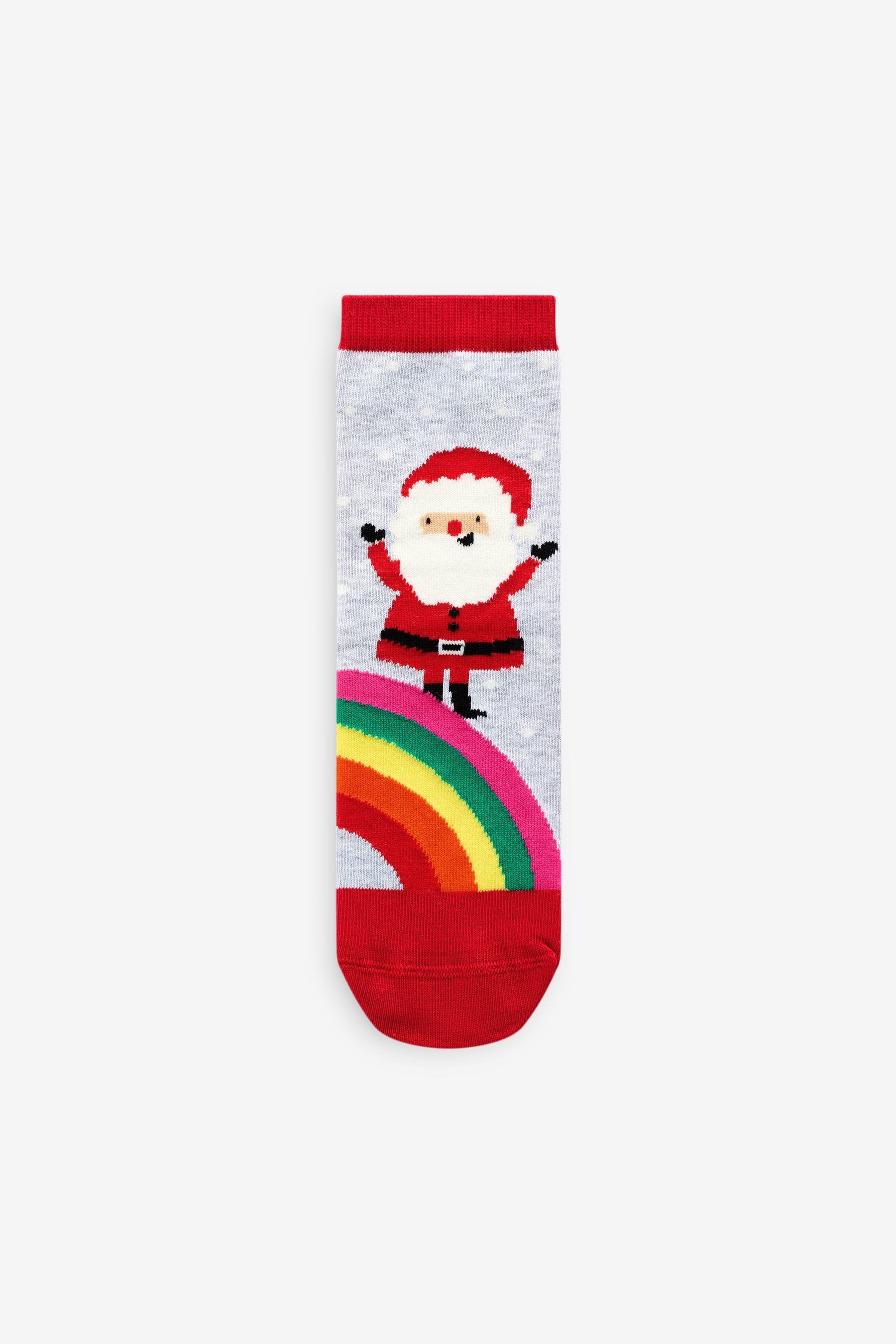 Navy/Red Cotton Rich Christmas Ankle Socks 3 Pack