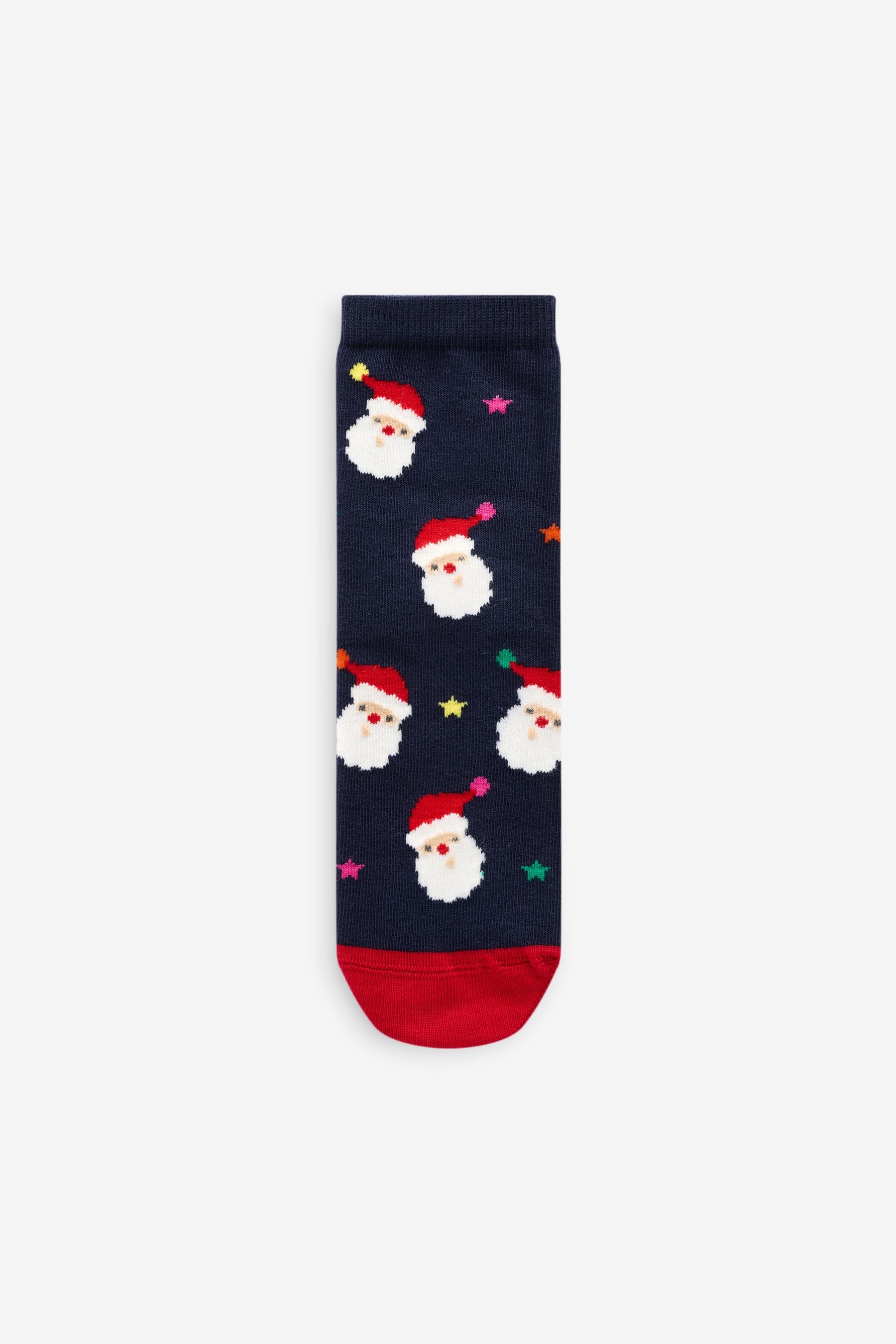 Navy/Red Cotton Rich Christmas Ankle Socks 3 Pack