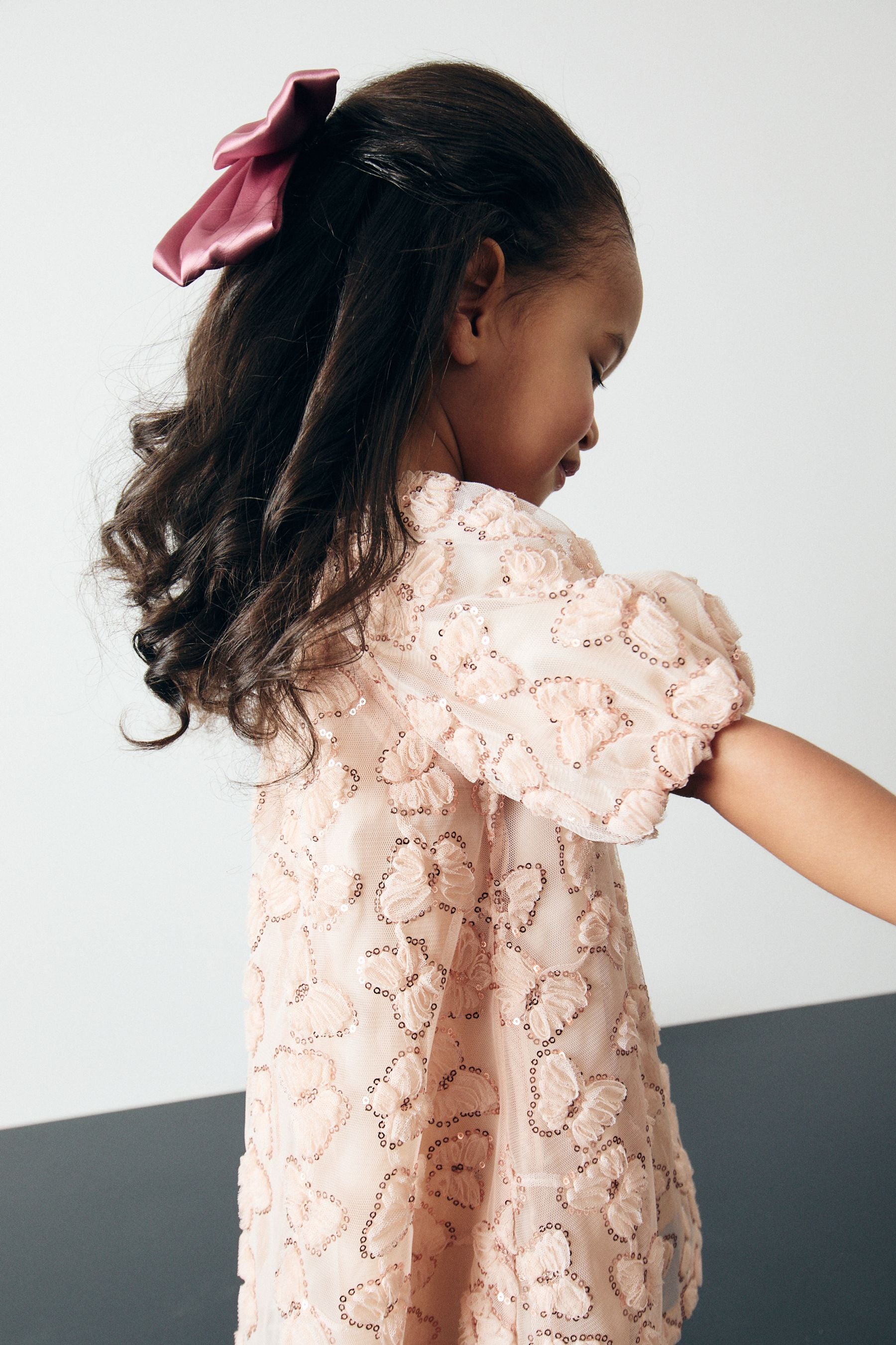 Pink Mesh Sequin Butterfly Dress (3mths-7yrs)