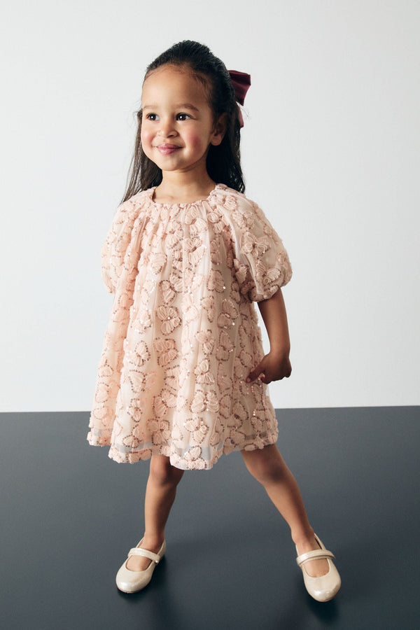 Pink Mesh Sequin Butterfly Dress (3mths-7yrs)