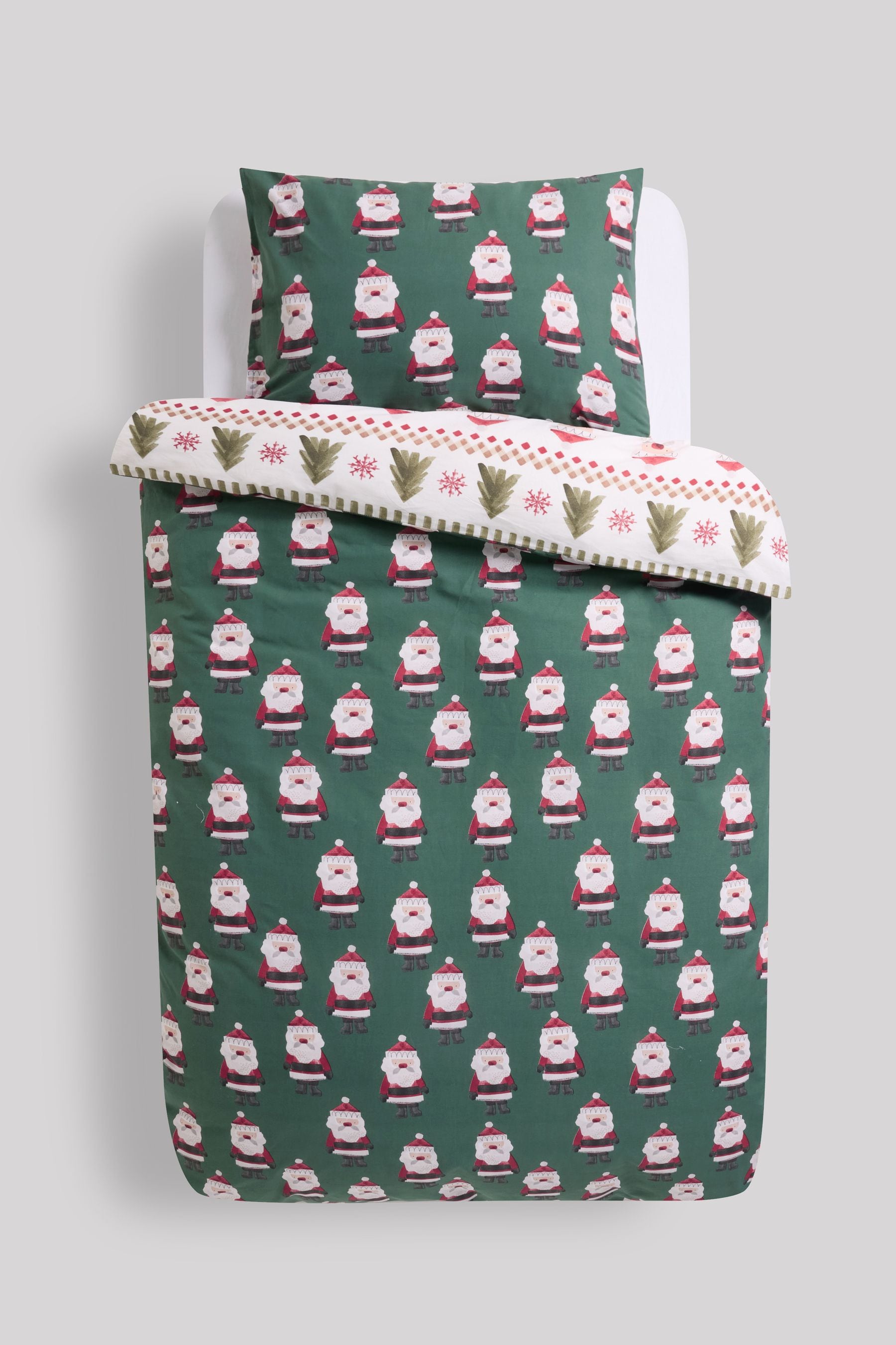 Santa & Rudolph Fairisle Christmas Duvet Cover and Pillowcase Set