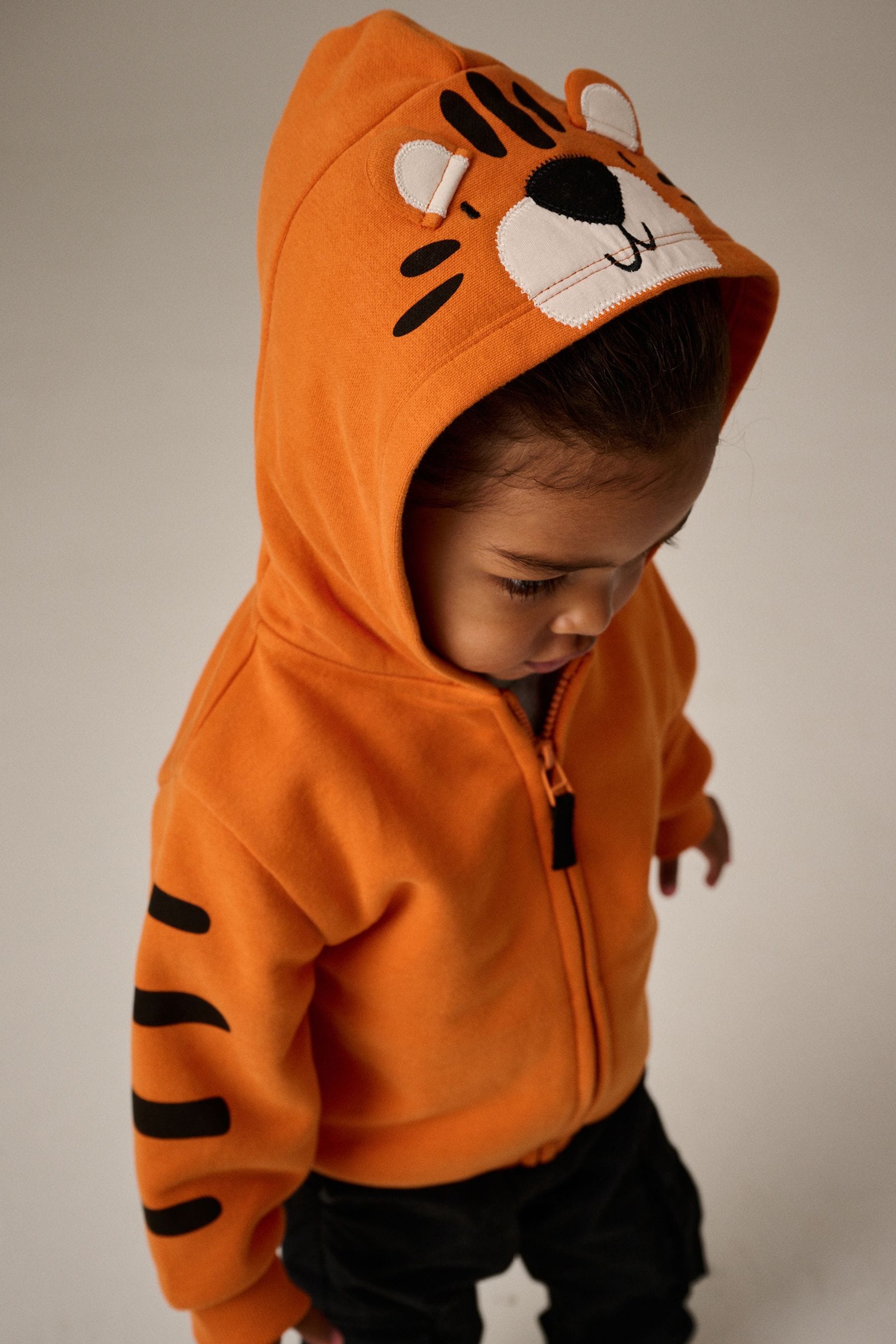 Orange Tiger Character Zip Through Hoodie (3mths-7yrs)