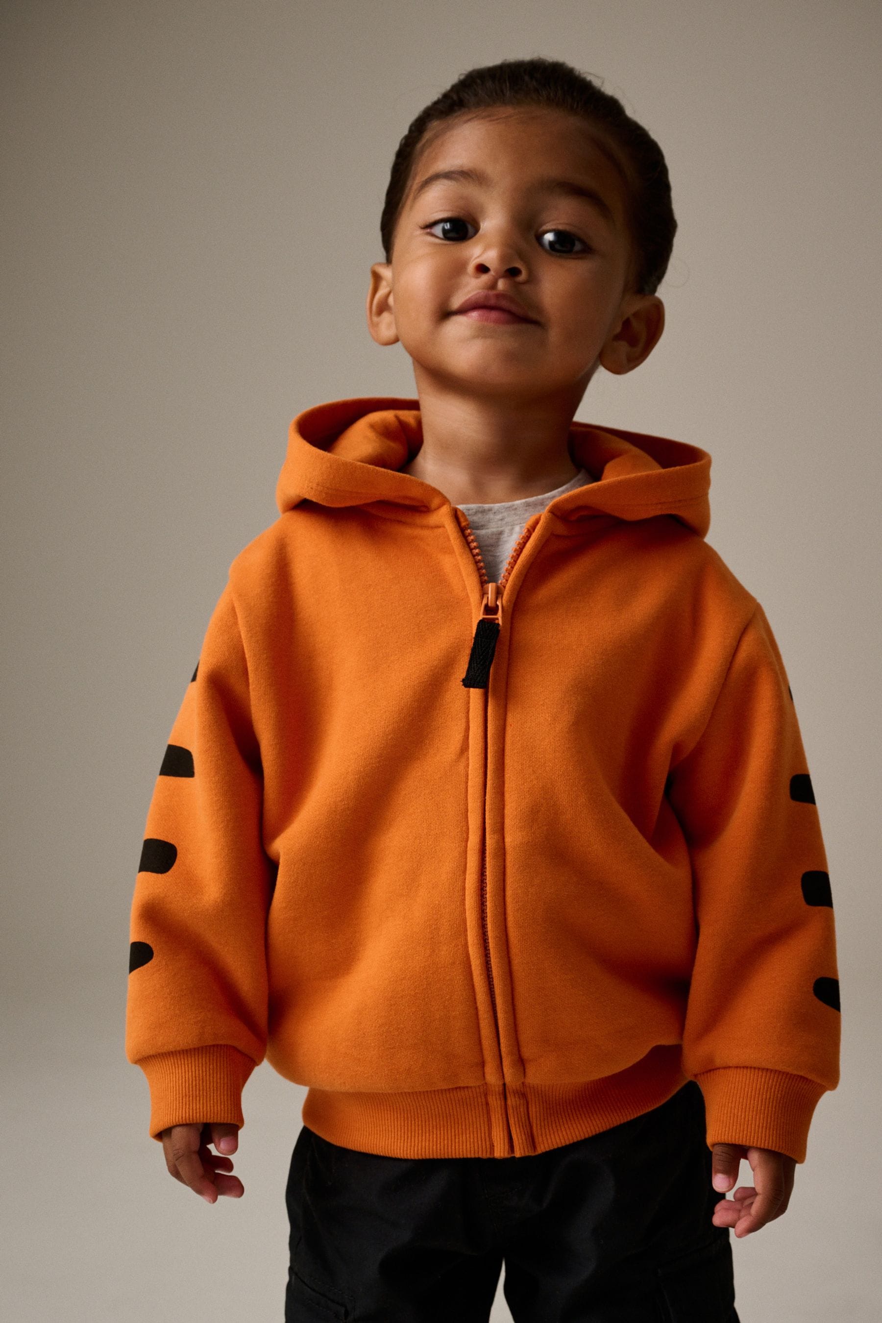 Orange Tiger Character Zip Through Hoodie (3mths-7yrs)