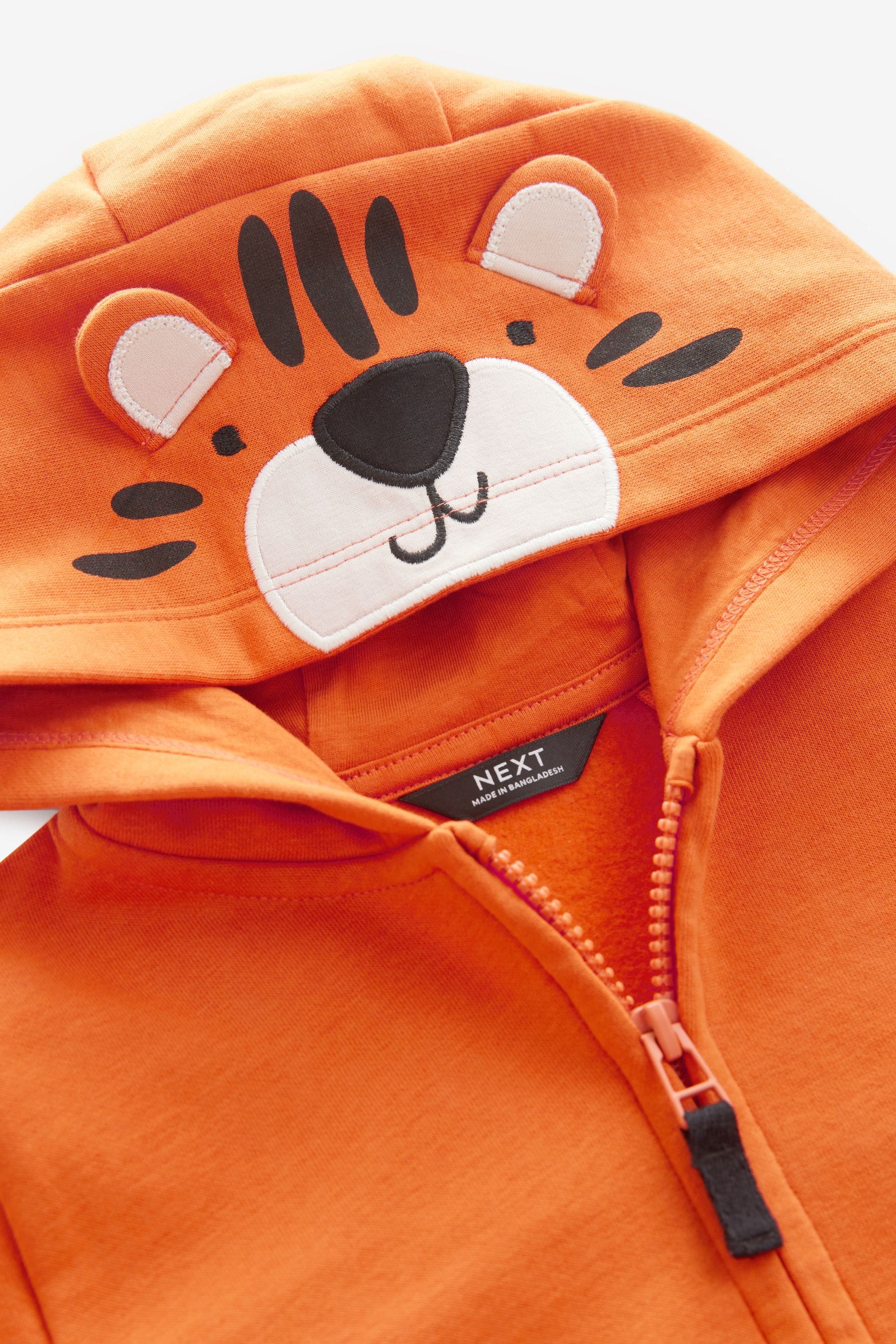 Orange Tiger Character Zip Through Hoodie (3mths-7yrs)