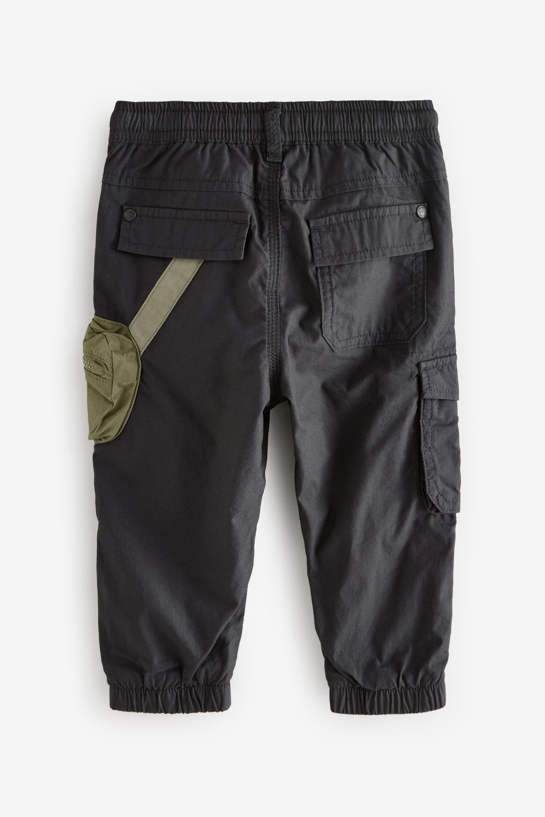 Black Bumbag Lined 100% Cotton Cargo Trousers (3mths-7yrs)