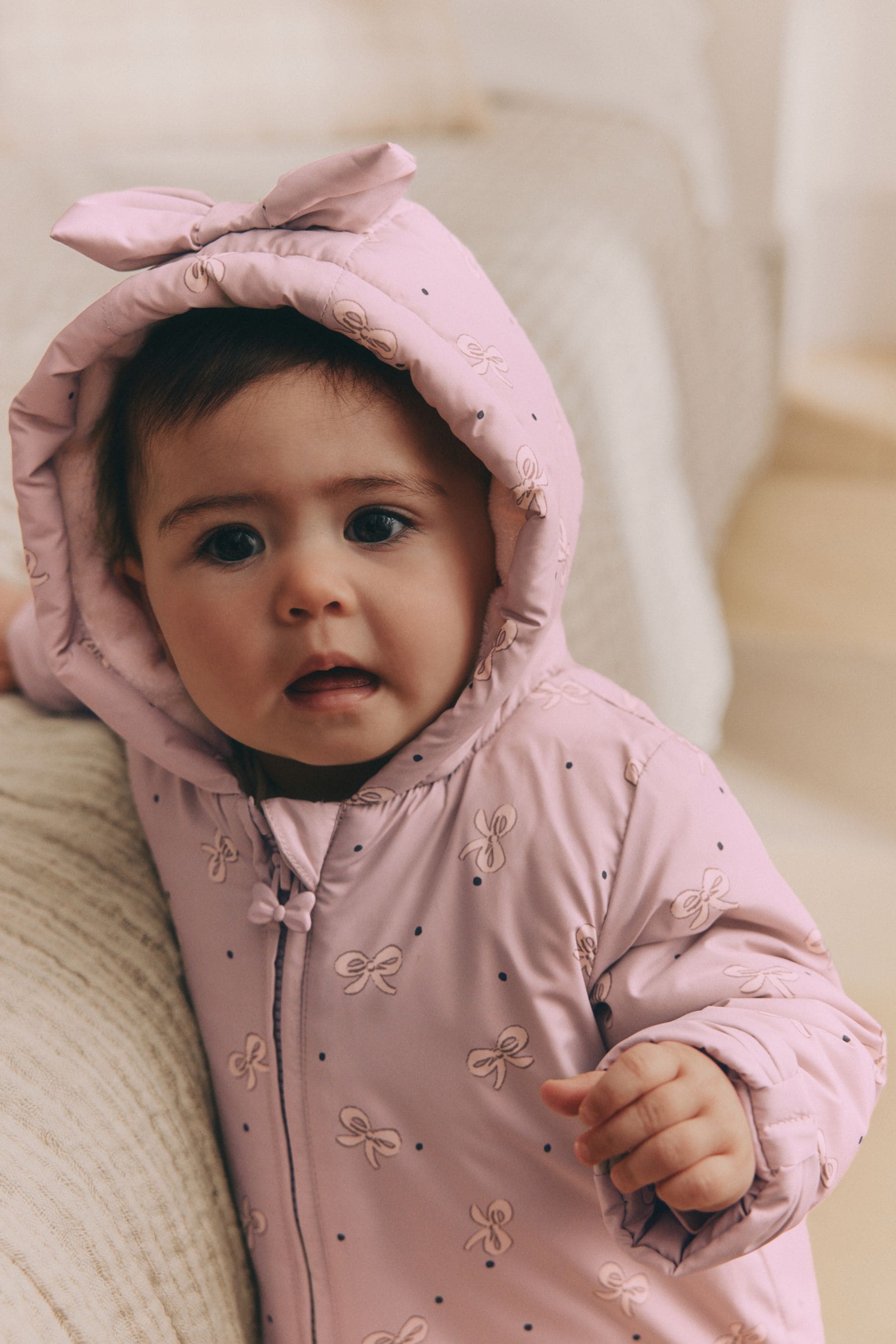 Mauve/Purple Baby Hooded Puffer Coat (0mths-2yrs)