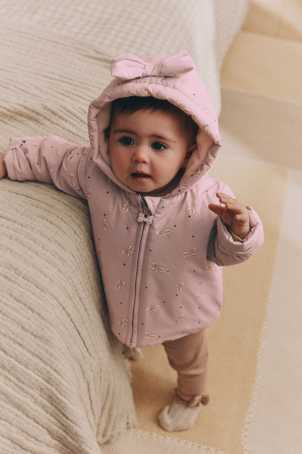 Mauve/Purple Baby Hooded Puffer Coat (0mths-2yrs)