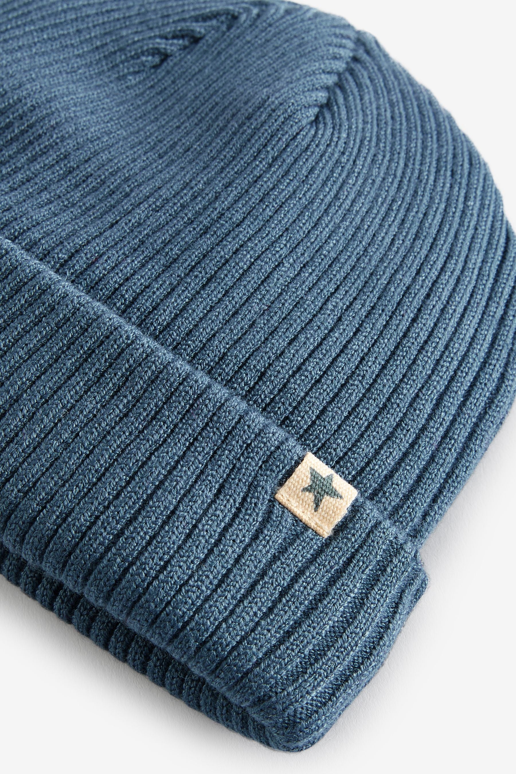 Navy Blue Knitted Baby Beanie Hat (0mths-2yrs)