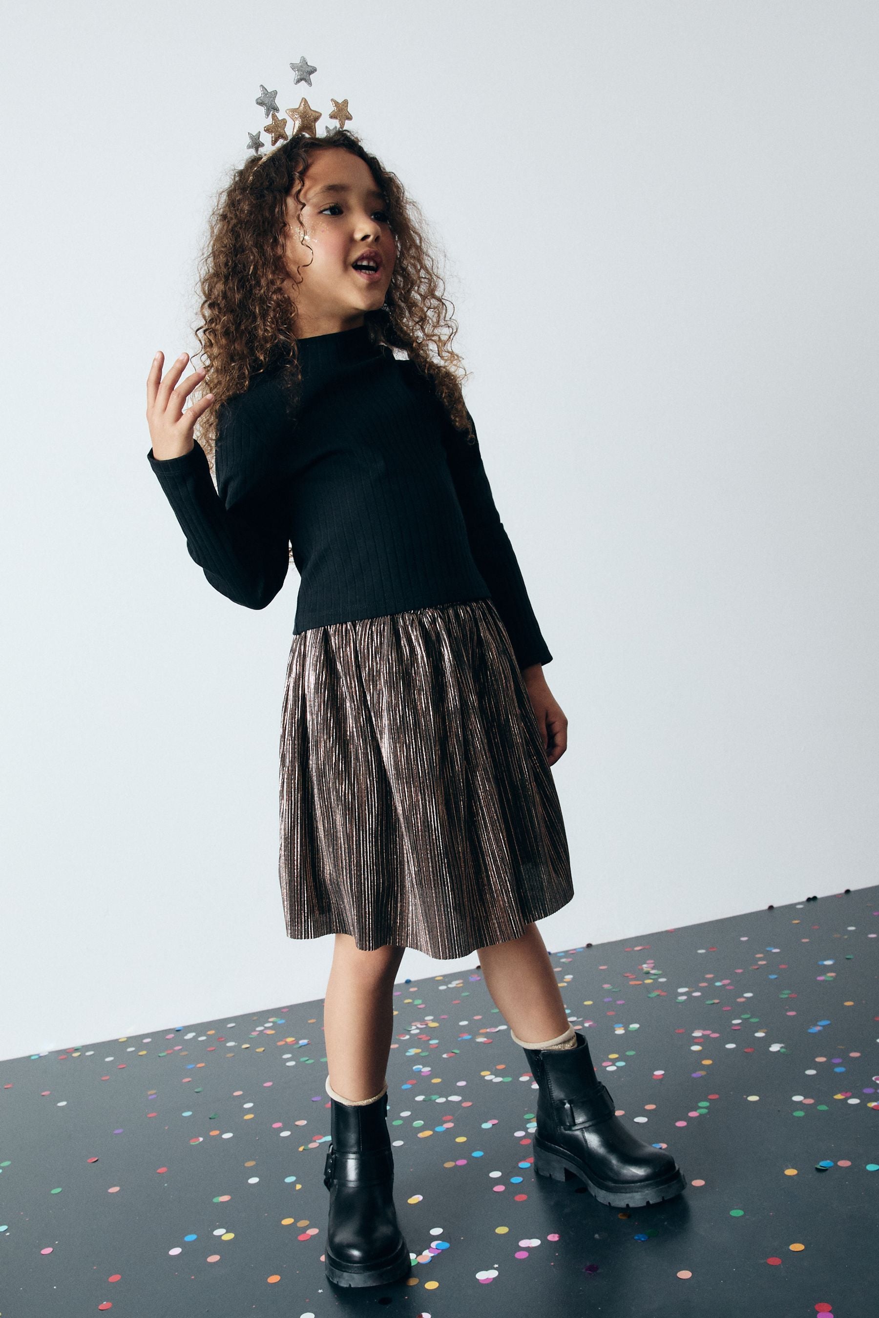 Gold Metallic Skirt (3-16yrs)