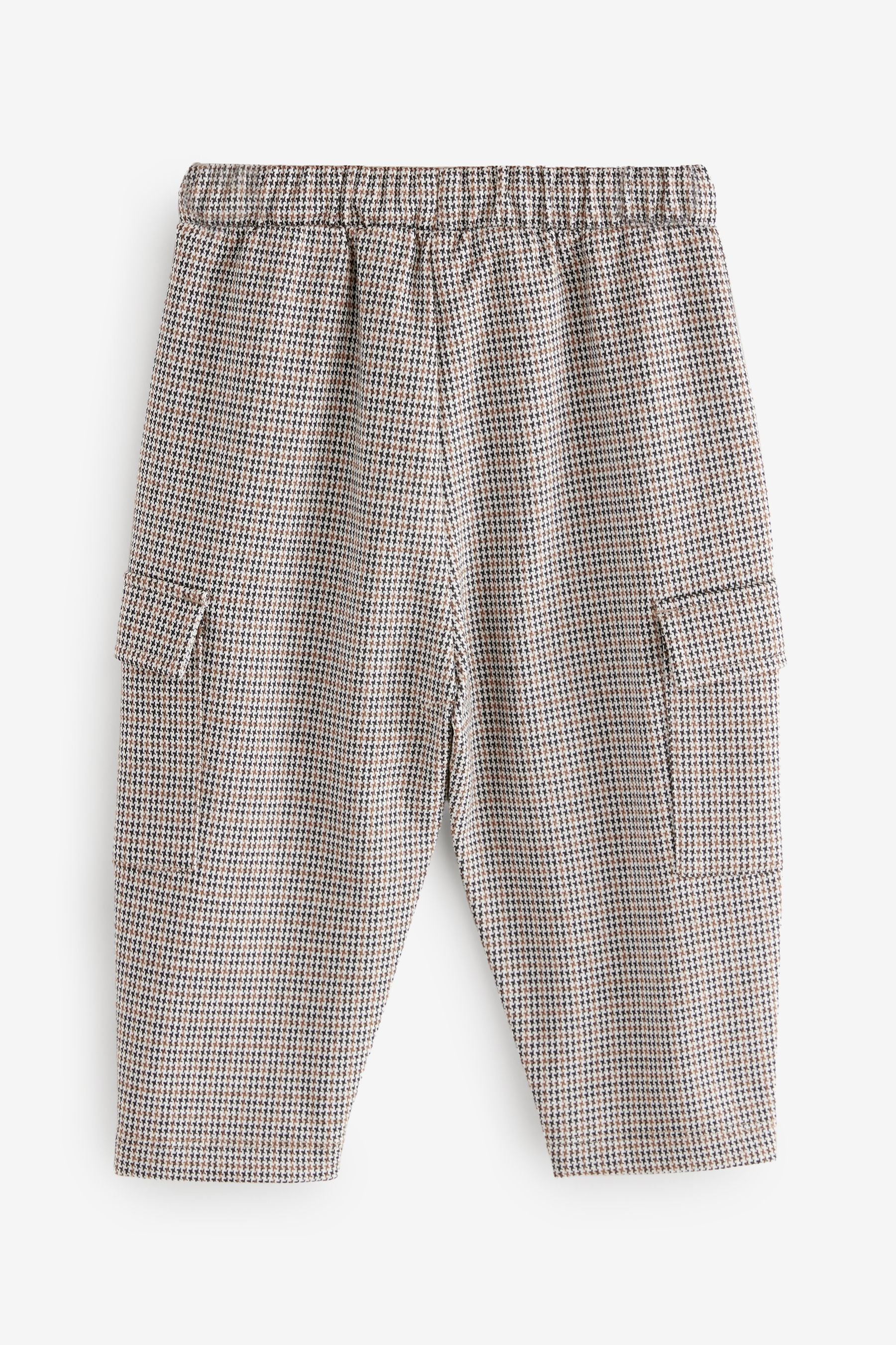 Brown Dogtooth Cargo Jersey Joggers (3mths-7yrs)