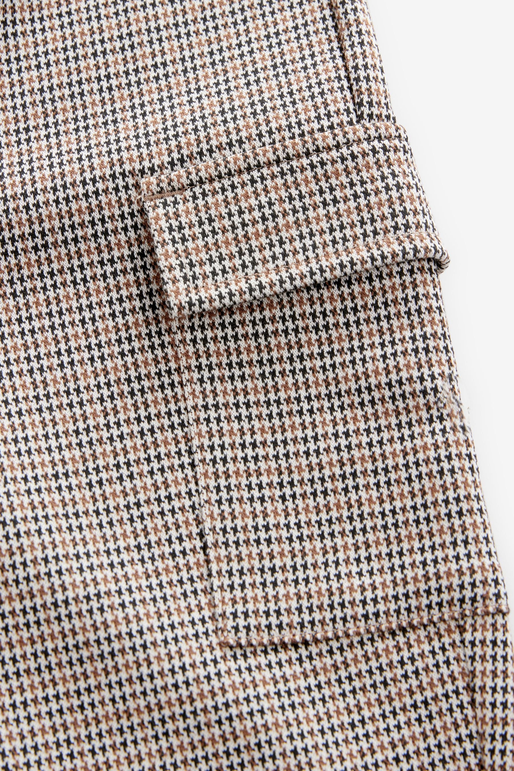 Brown Dogtooth Cargo Jersey Joggers (3mths-7yrs)