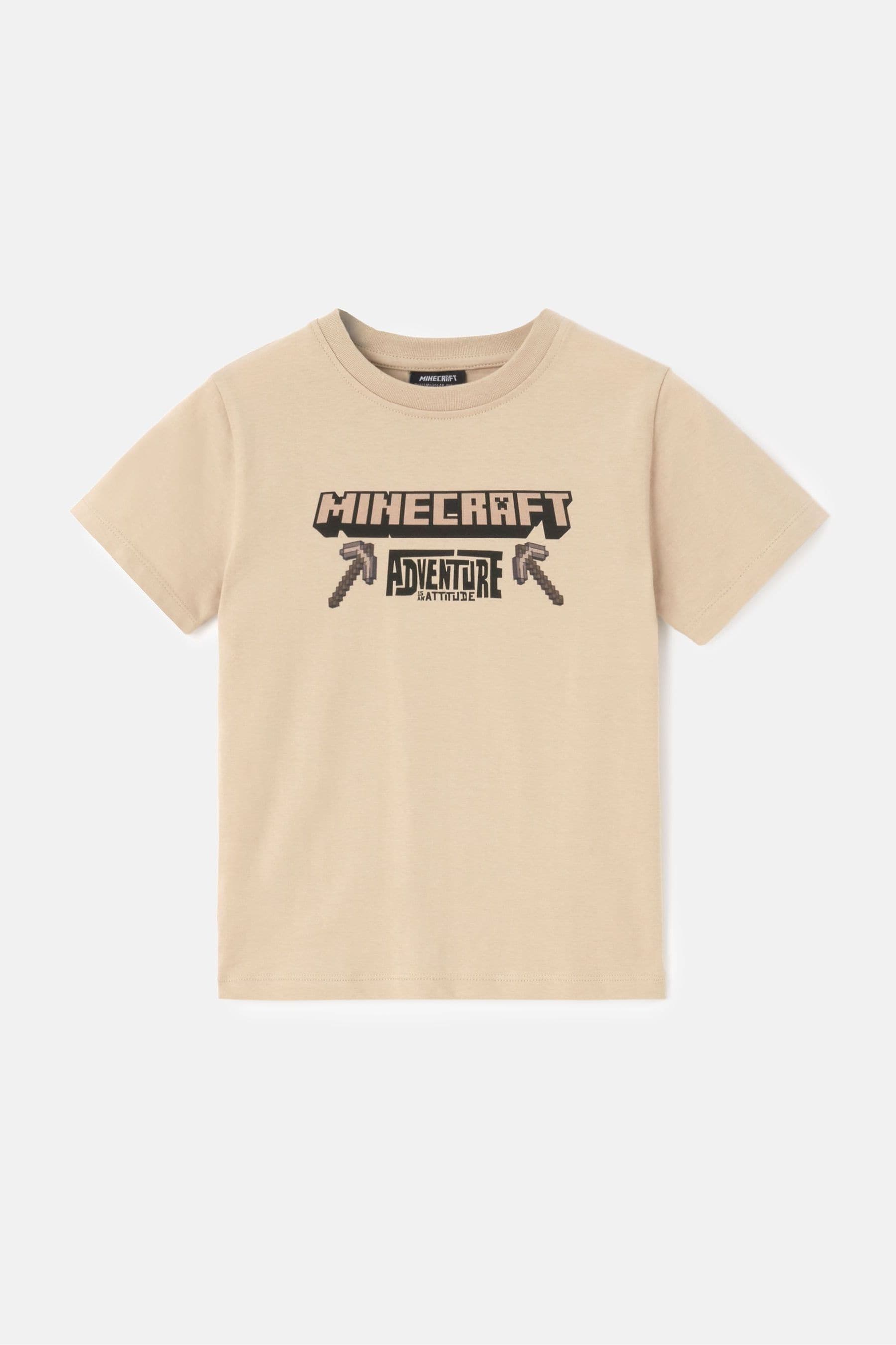 Cream Angel & Rocket Minecraft Back Print T-Shirt