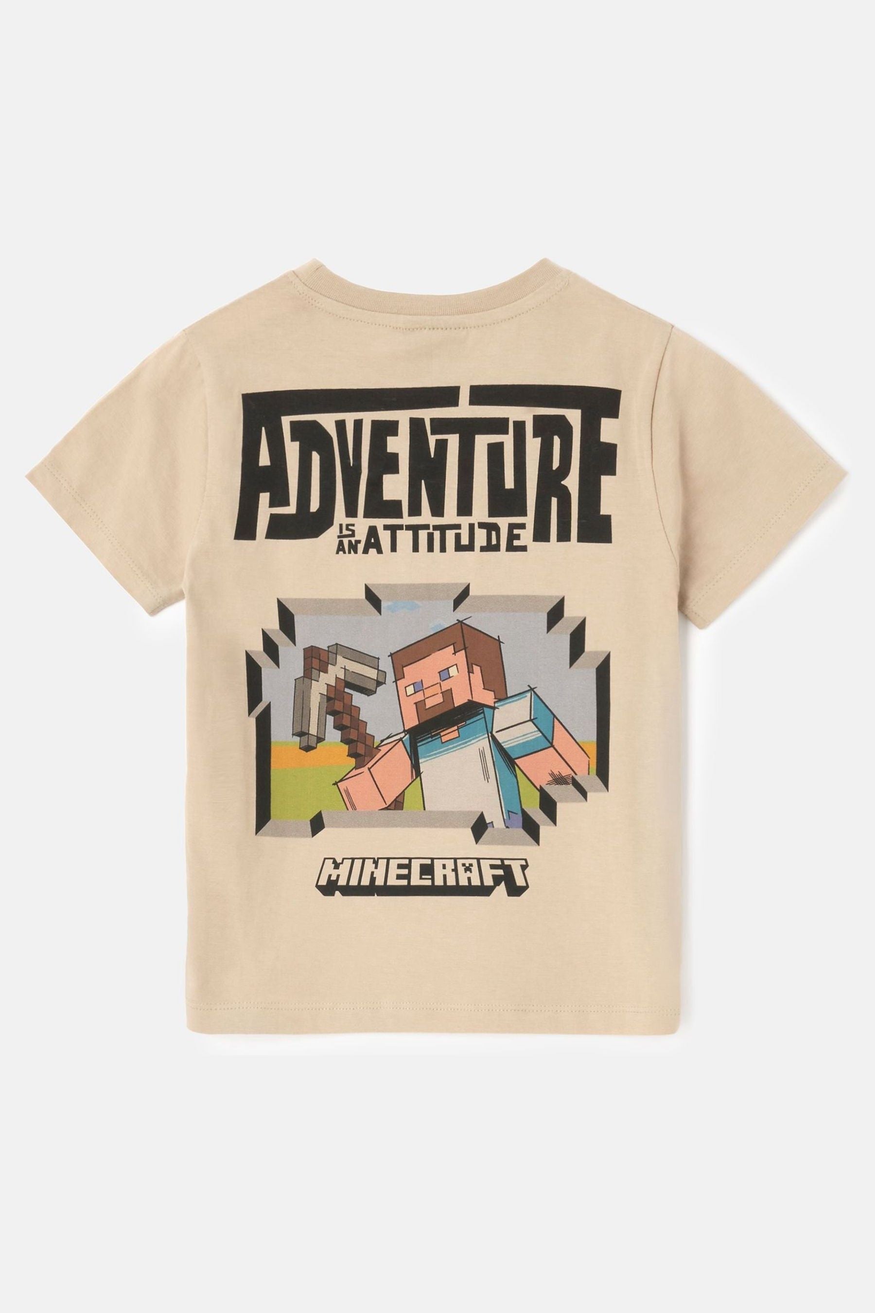 Cream Angel & Rocket Minecraft Back Print T-Shirt