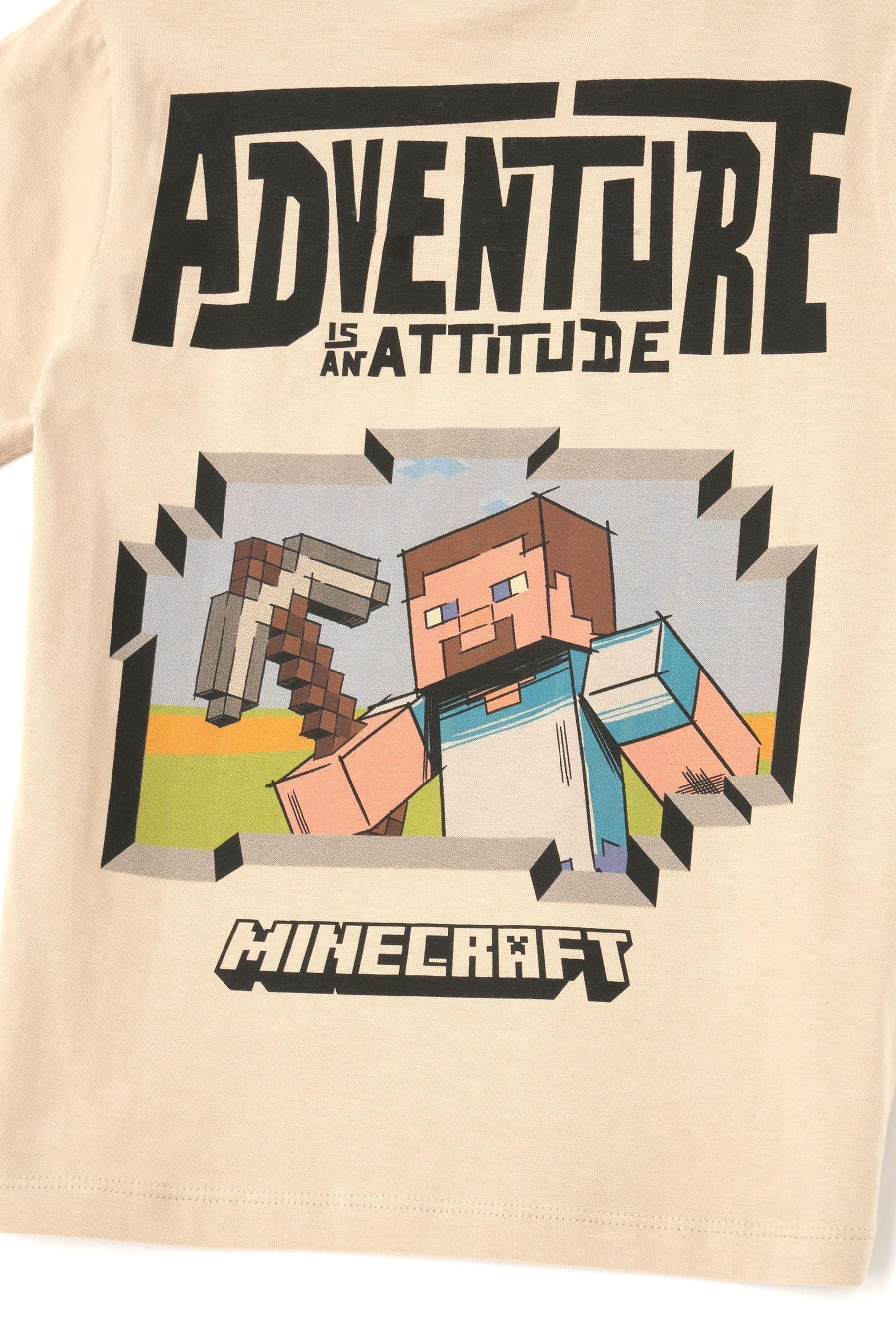 Cream Angel & Rocket Minecraft Back Print T-Shirt