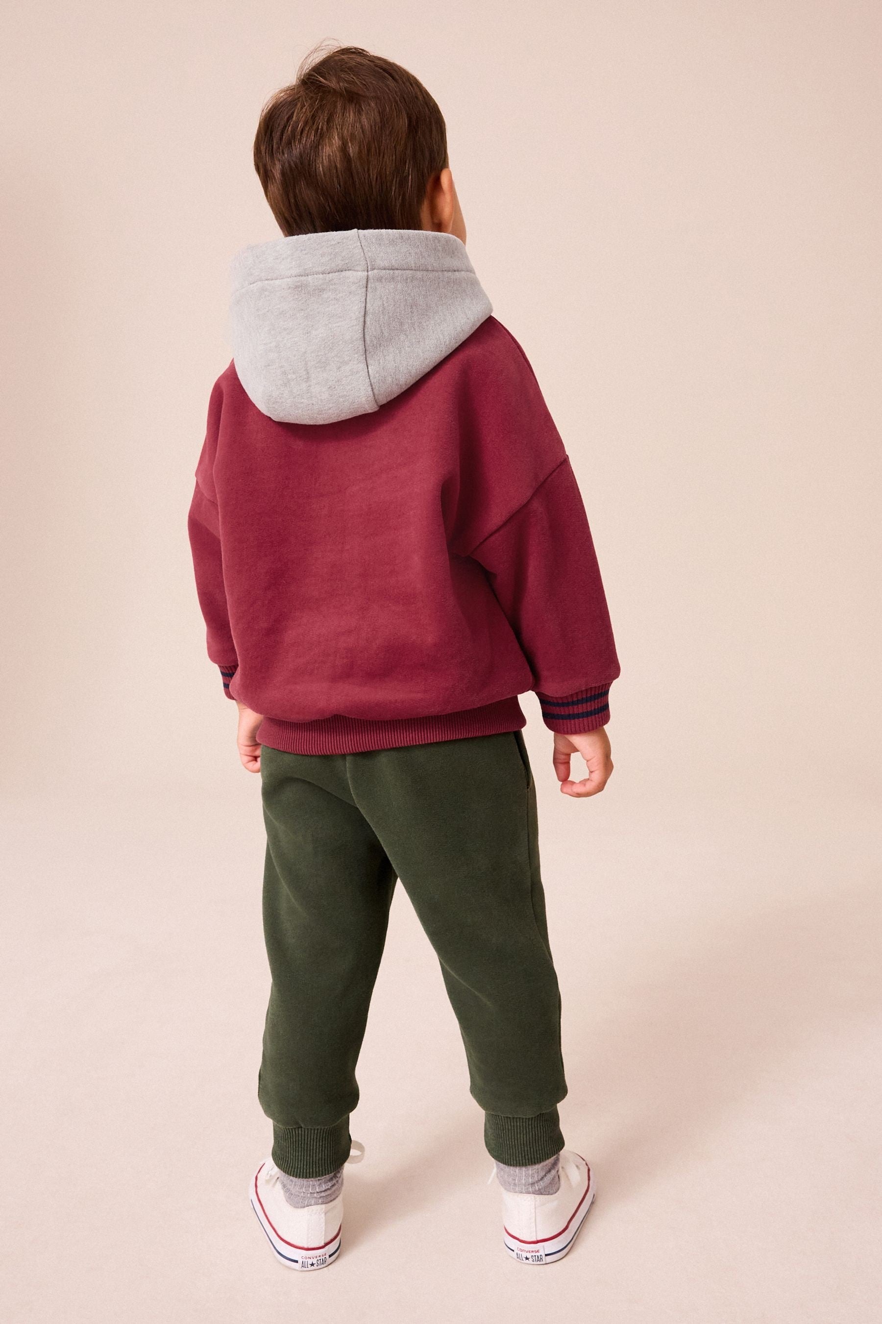 Burgundy Red Varsity Hoodie and Joggers Set (3mths-7yrs)