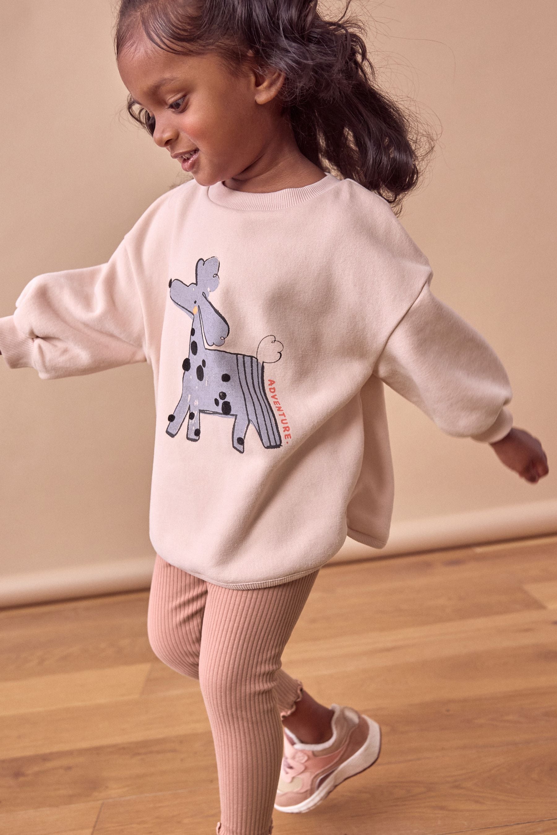 Pale Pink Sweatshirt & Leggings Set (3mths-7yrs)