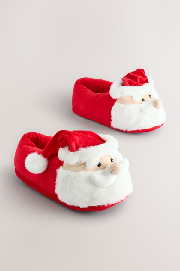 Red Santa Christmas Slippers