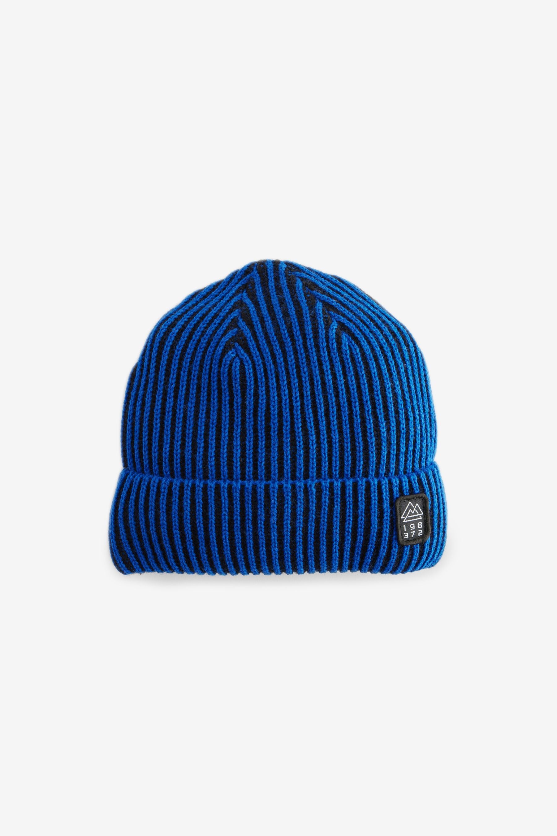 Cobalt Blue Plated Knitted Beanie Hat (1-16yrs)